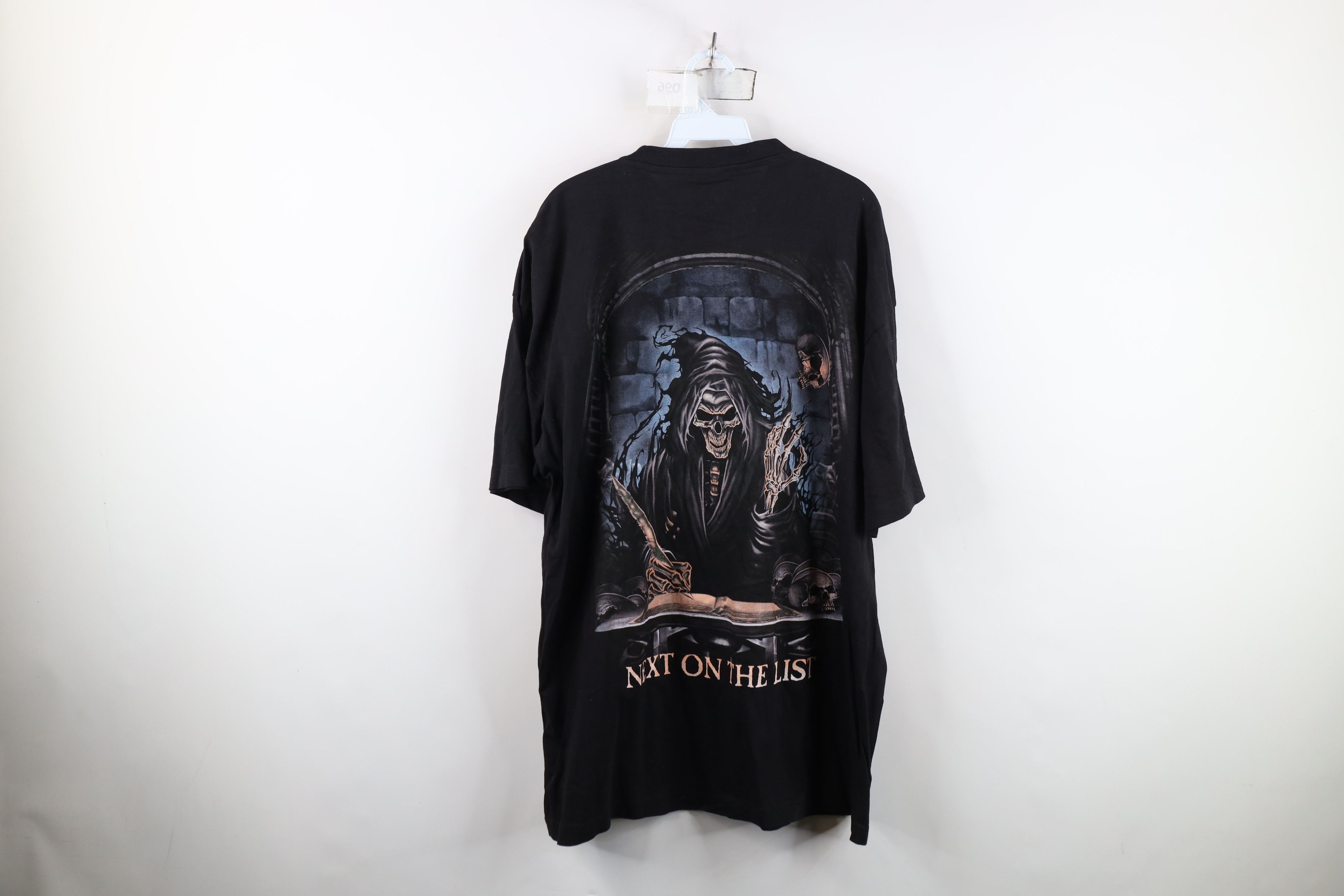Vintage Vintage Y2K Streetwear the List Grim Reaper Skeleton T-Shirt Size US XXL / EU 58 / 5 - 13 Thumbnail