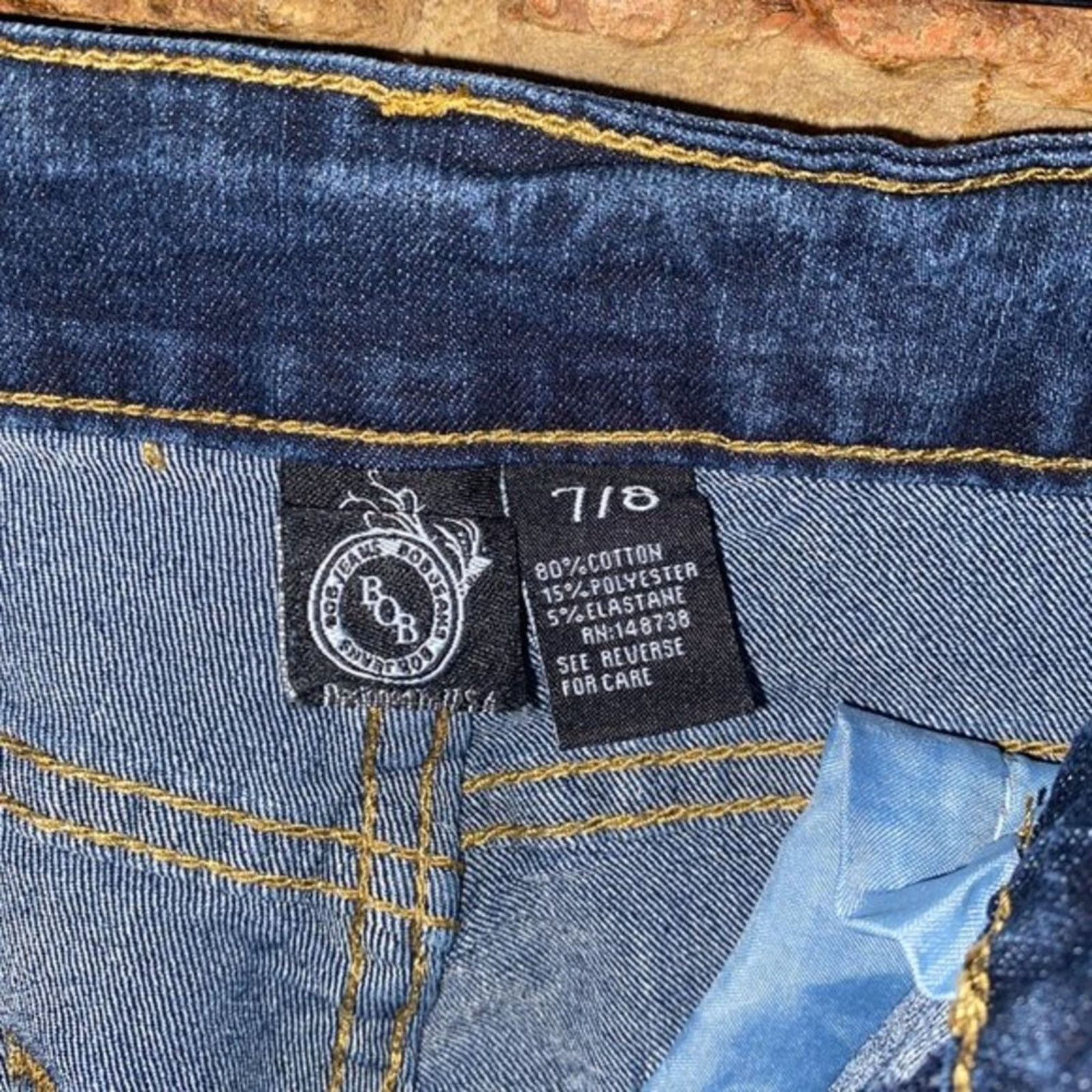 Other BOB Jeans Dark Blue Denim Distressed Skinny Jeggings 7/8 Size 30" / US 8 / IT 44 - 4 Thumbnail