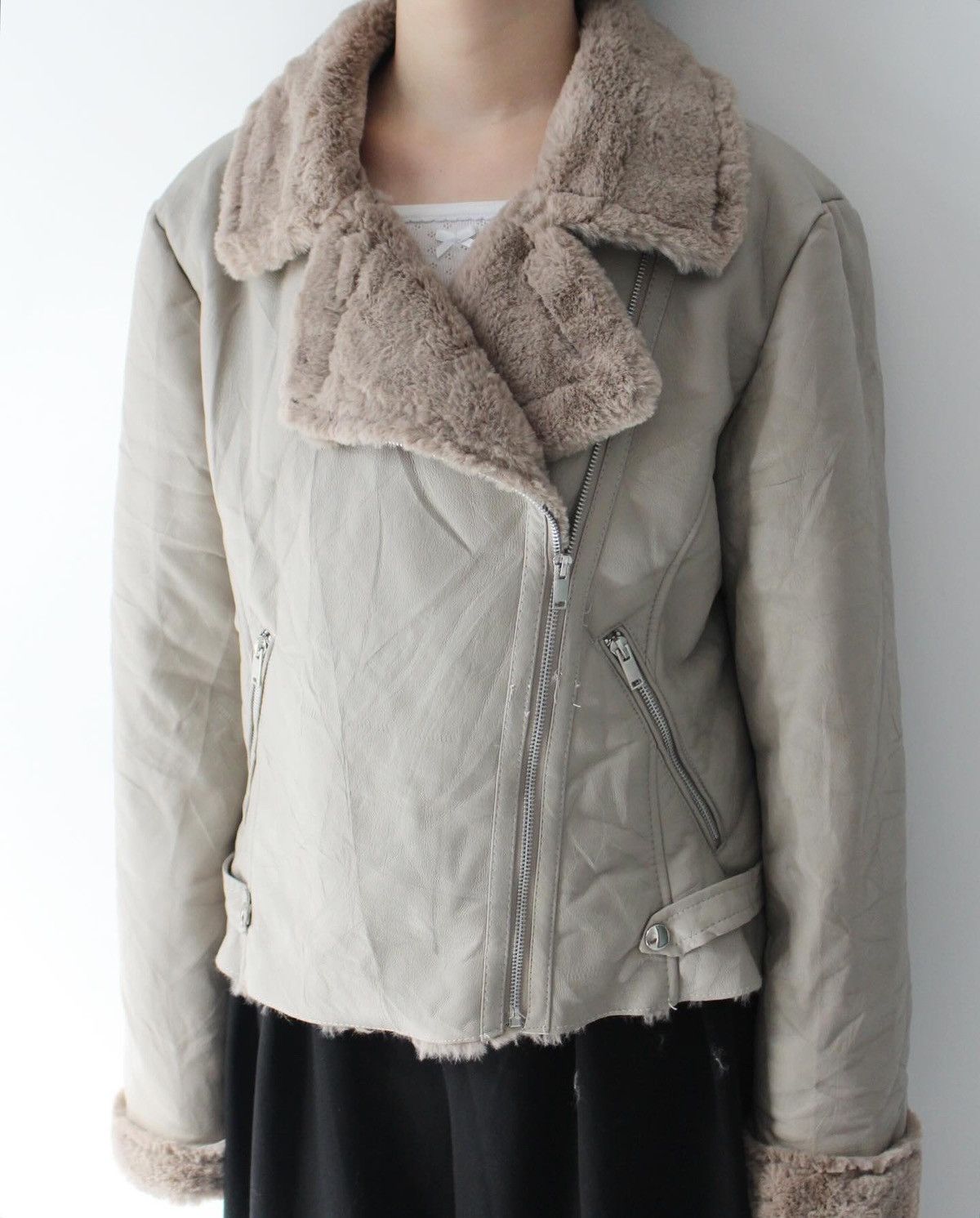 Japanese Brand 2000S FUR LINED LEATHER BIKER JACKET Size US M / EU 48-50 / 2 - 2 Thumbnail