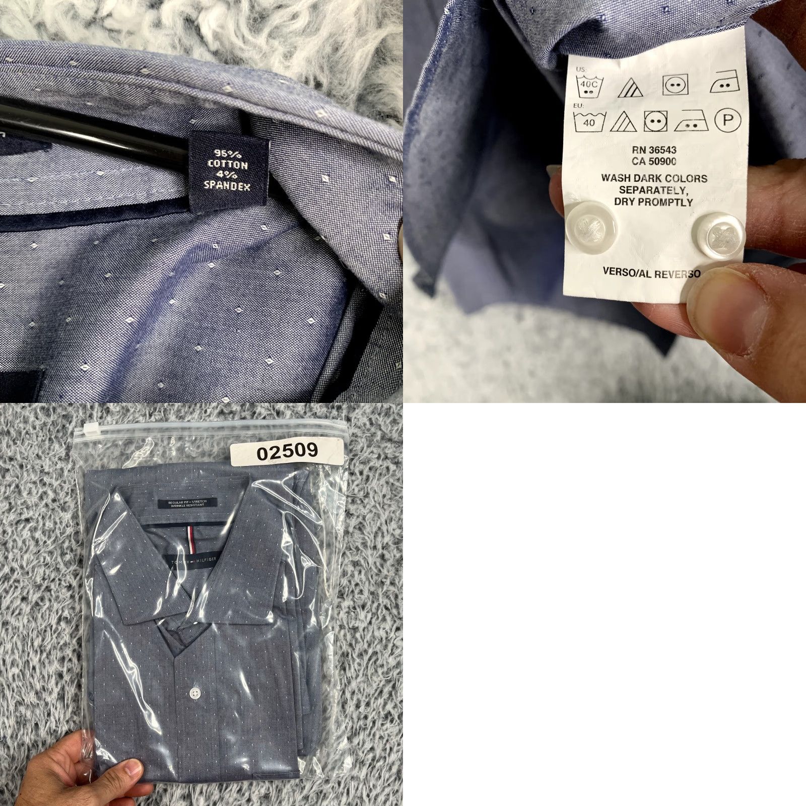 Tommy Hilfiger Tommy Hilfiger Shirt Mens M Blue Speckle Polka Dot Button-Up Classic Preppy Size US M / EU 48-50 / 2 - 9 Thumbnail
