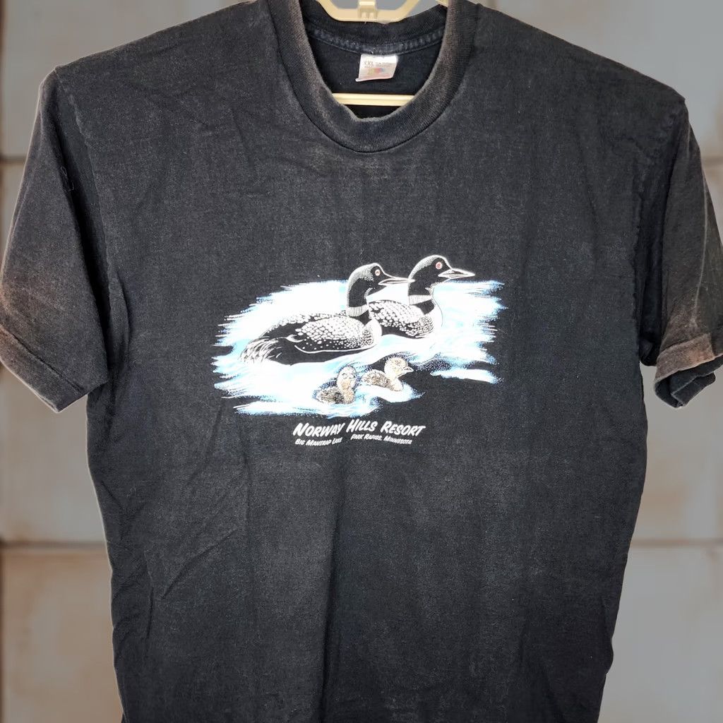 Fruit Of The Loom VINTAGE Fruit Of The Loom Norway Hills Shirt Mens 2XL Black Loon Graphic Tee Size US XXL / EU 58 / 5 - 1 Thumbnail