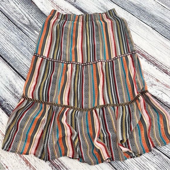 Other Christopher & Banks Boho Multicolor Striped Women's Midi Ski Size 34" / US 12 / IT 48 - 2 Thumbnail