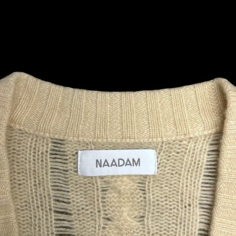NAADAM NAADAM Cream/Tan Cashmere Cardigan | Size XS Size XS / US 0-2 / IT 36-38 - 2 Thumbnail