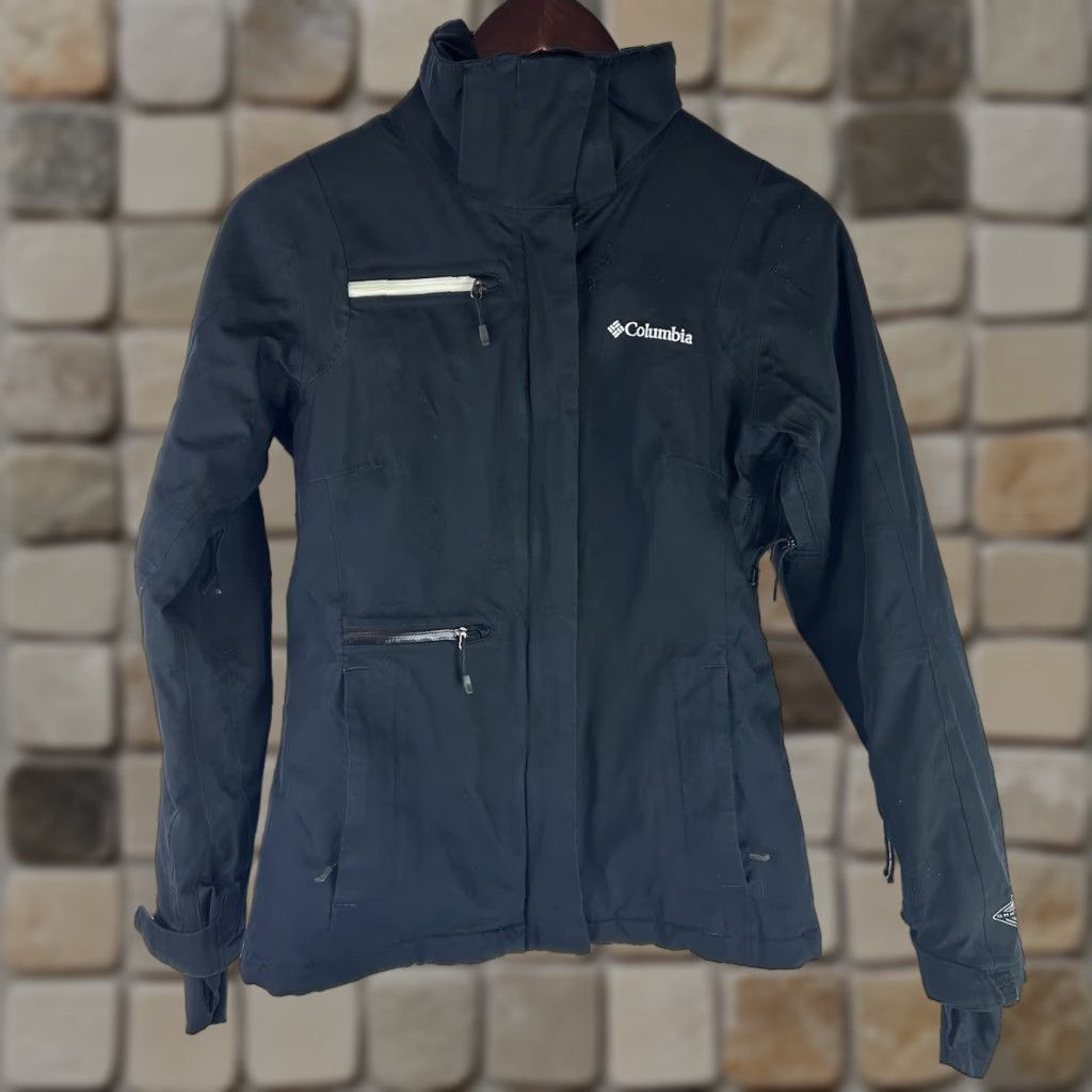 Vintage Columbia Jacket Womens XS Omni Heat Black (No Hood) Regular Fit Mid-Length Solid Softshell Outdoor Halloween-style? Size XS / US 0-2 / IT 36-38 - 1 Thumbnail