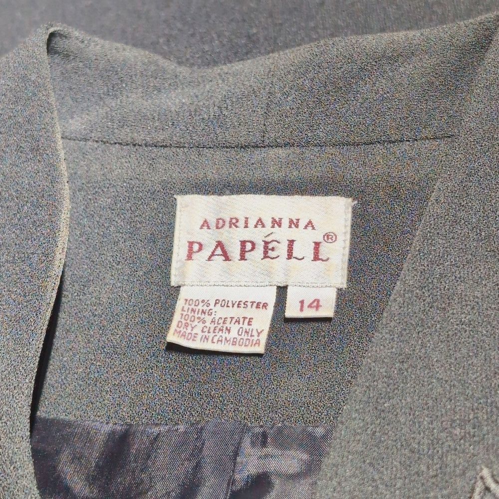 Adrianna Papell Vintage Adrianna Papell 14 Black Maxi Skirt Suit Embroidere Size XL / US 12-14 / IT 48-50 - 8 Thumbnail