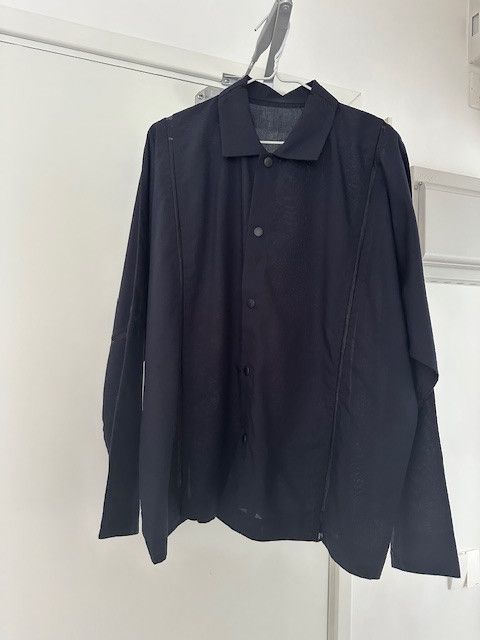 Issey Miyake Issey Miyake Men (IM) "Mesh Strips" Shirt in Navy Size US M / EU 48-50 / 2 - 1 Thumbnail