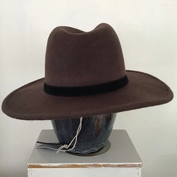 Other chocolate brown wool cowboy/ outback hat. NWT one size. 3” b Size ONE SIZE - 2 Thumbnail