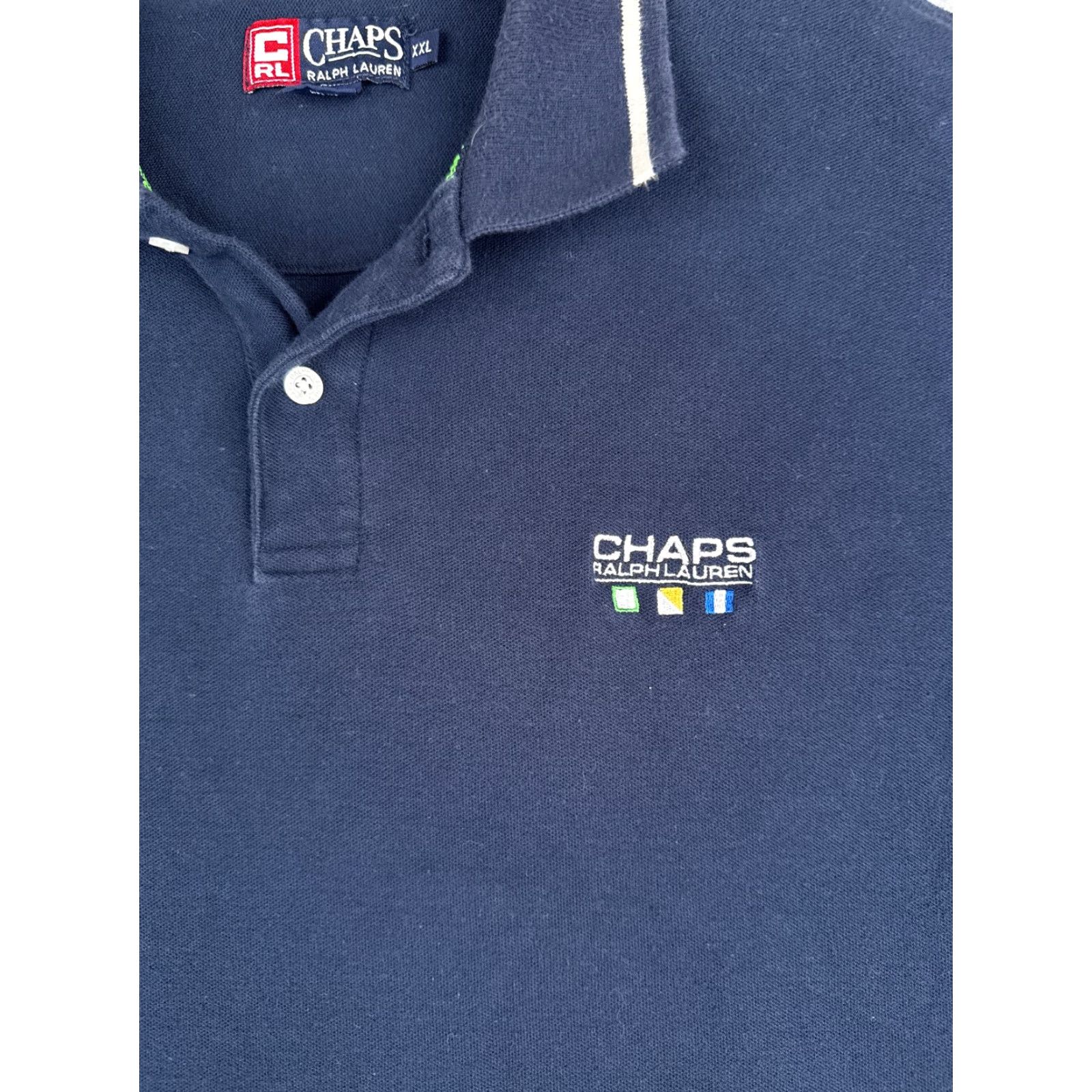 Chaps VINTAGE Chaps Ralph Lauren Polo Shirt Mens 2XL Blue Polo Shirt Golf 100% Cotton Slim Mens Golf, Sports, Casual, Workwear, Travel Size US XXL / EU 58 / 5 - 6 Thumbnail