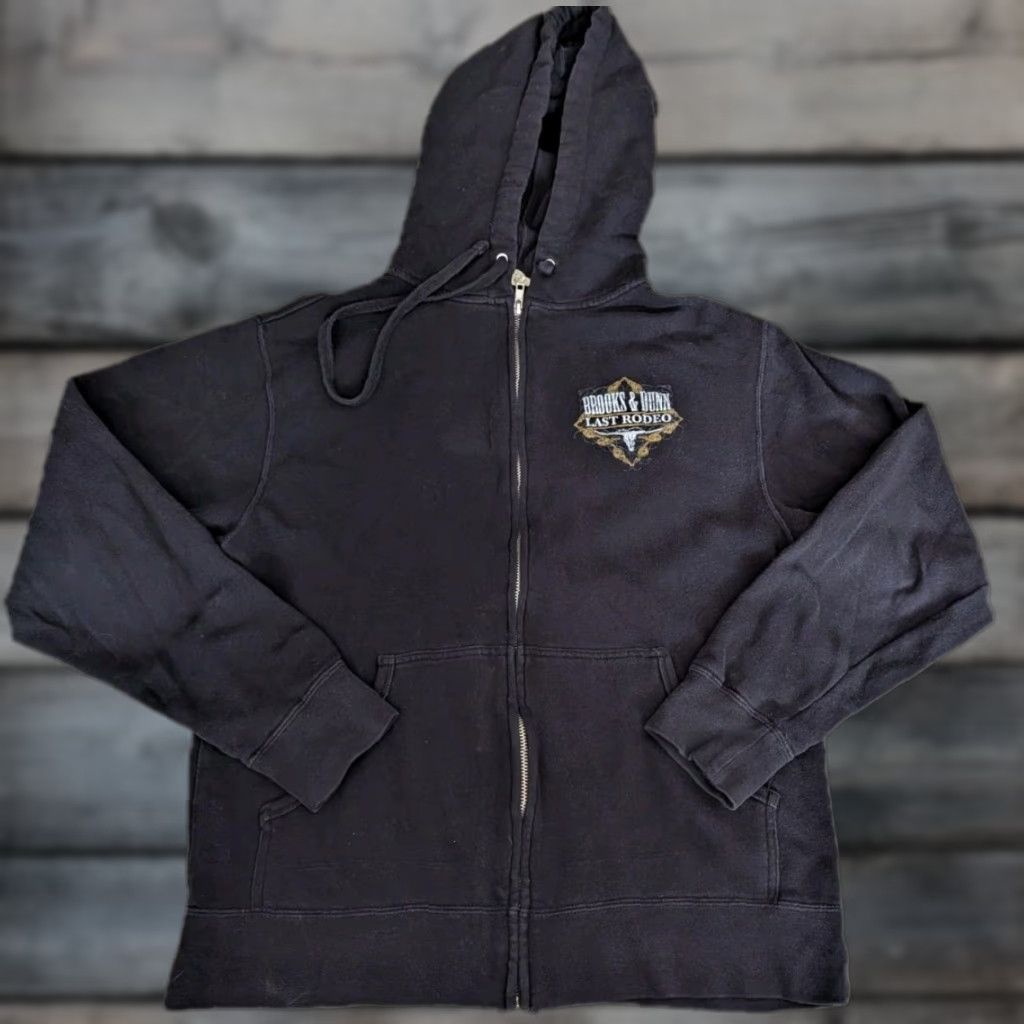 Brooks Brooks & Dunn Last Rodeo Full Zip Hoodie Jacket Black Size Small Adult Band Size US S / EU 44-46 / 1 - 1 Thumbnail