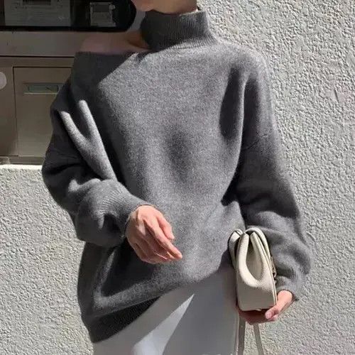 Japanese Brand × Vintage Women Hollow Out One Shoulder Sexy Sweater Size ONE SIZE - 1 Thumbnail