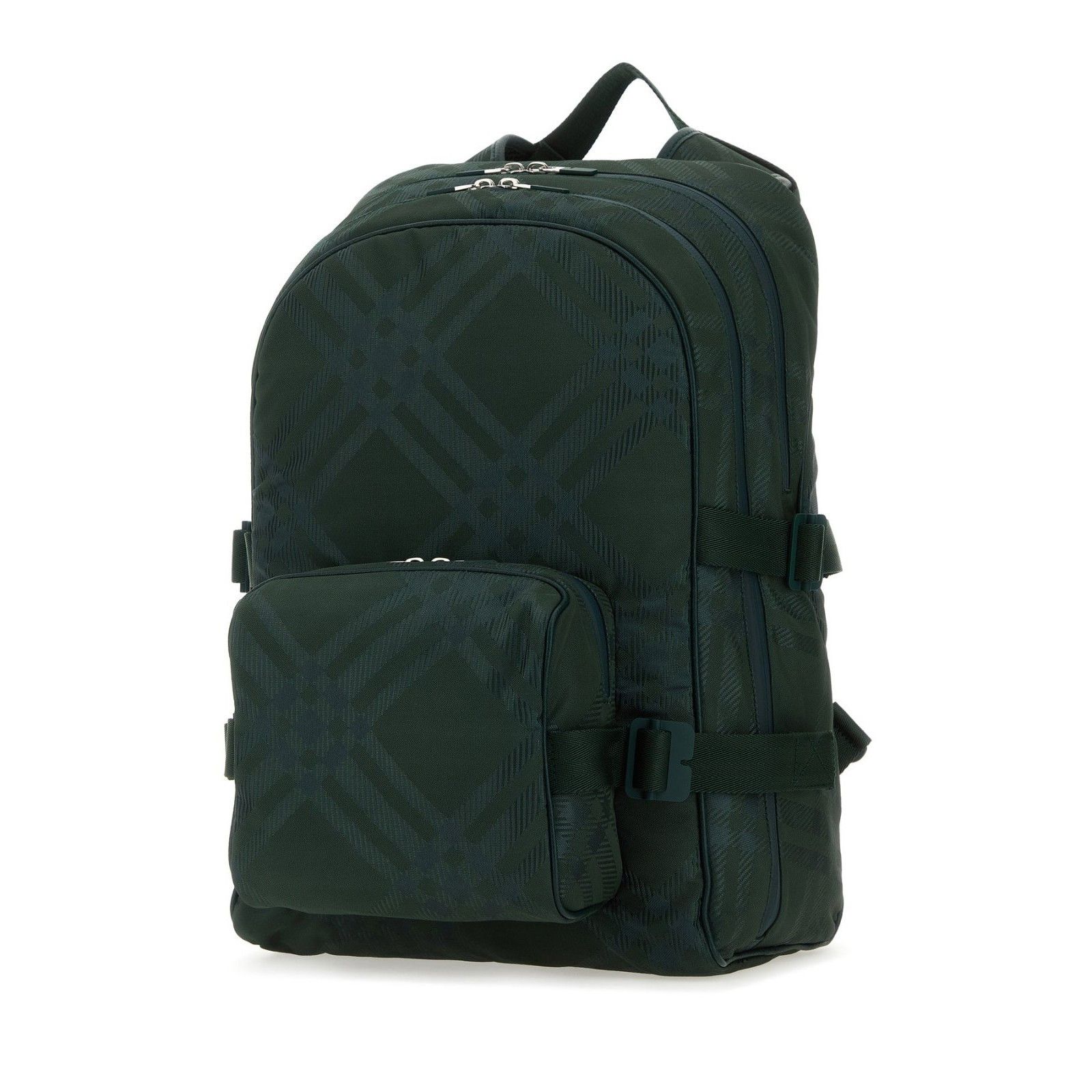 Burberry BURBERRY Check Bottle Green Nylon Backpack New And Authentic Size ONE SIZE - 2 Thumbnail