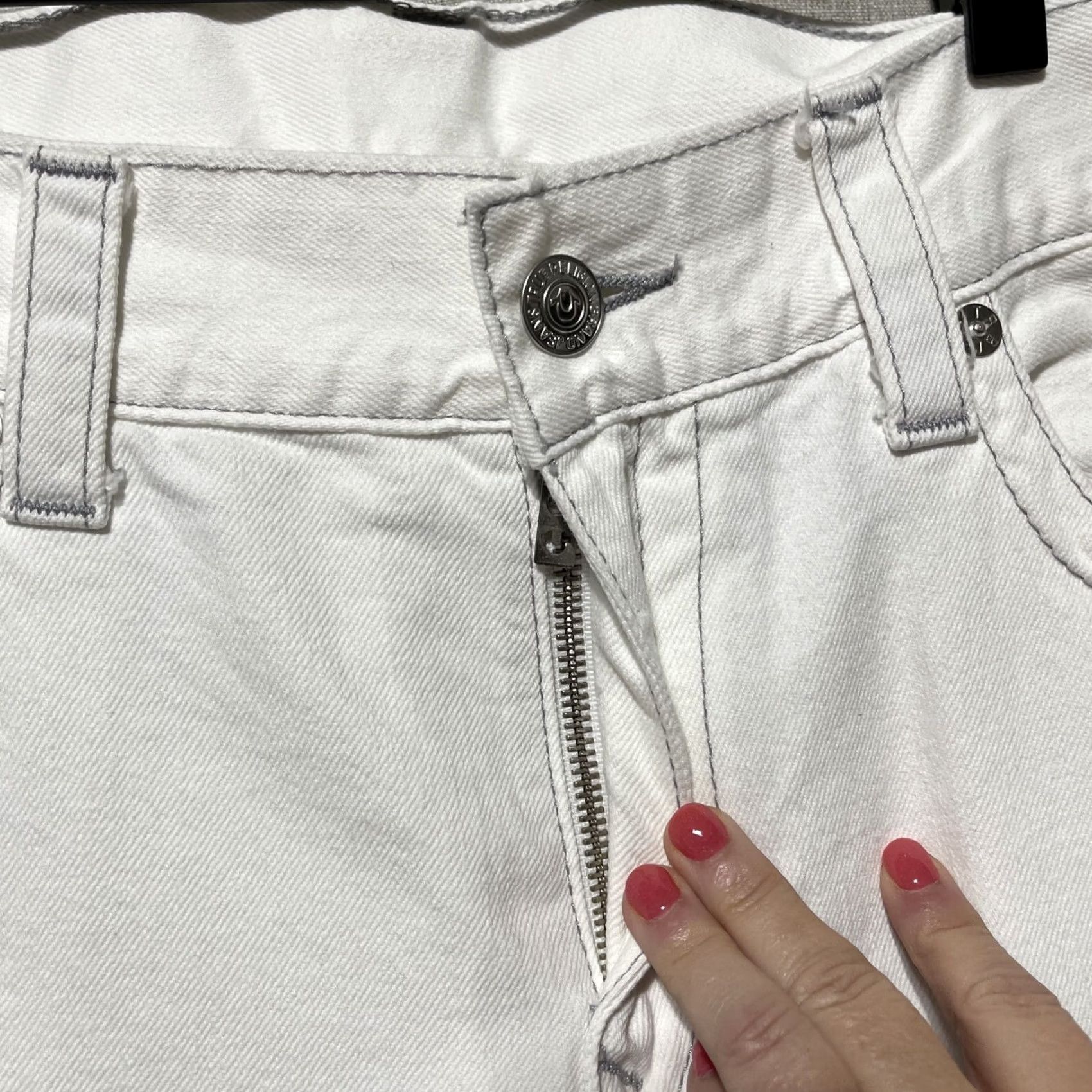 True Religion True Religion Jeans Women's Straight 40X31 White Gray Stitch Flap NEW 90s Logo USA Size 26" / US 2 / IT 38 - 6 Thumbnail