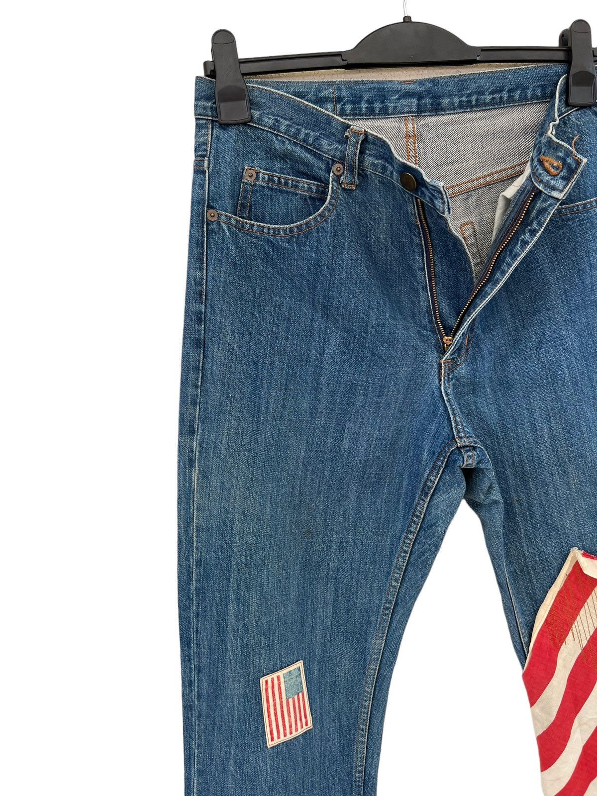 Vintage Kaneko Isao Japan USA Flag Patches Denim Jeans