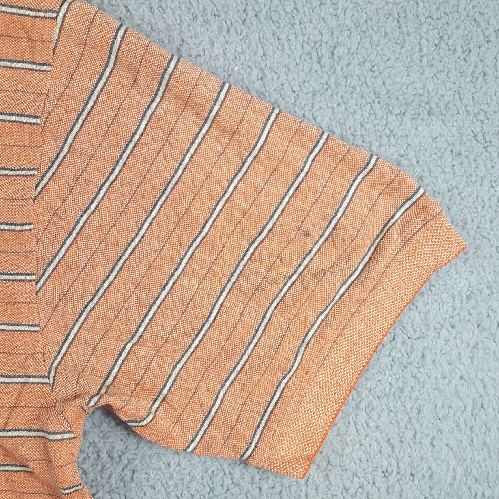 Izod VINTAGE IZOD Polo Shirt Men's XL Orange Striped Preppy Button Collar Shirt Size US XL / EU 56 / 4 - 6 Thumbnail