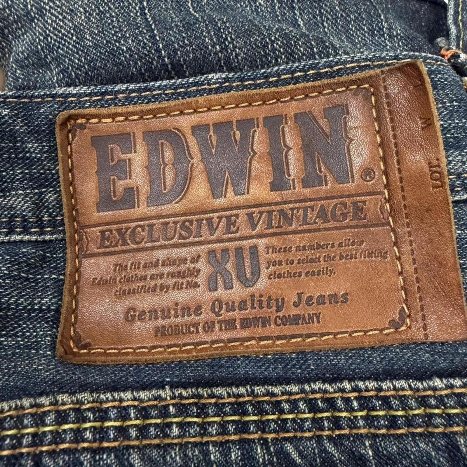 True Religion Vintage y2k style EDWIN Orange stitching design denim jeans Size US 31 - 5 Thumbnail