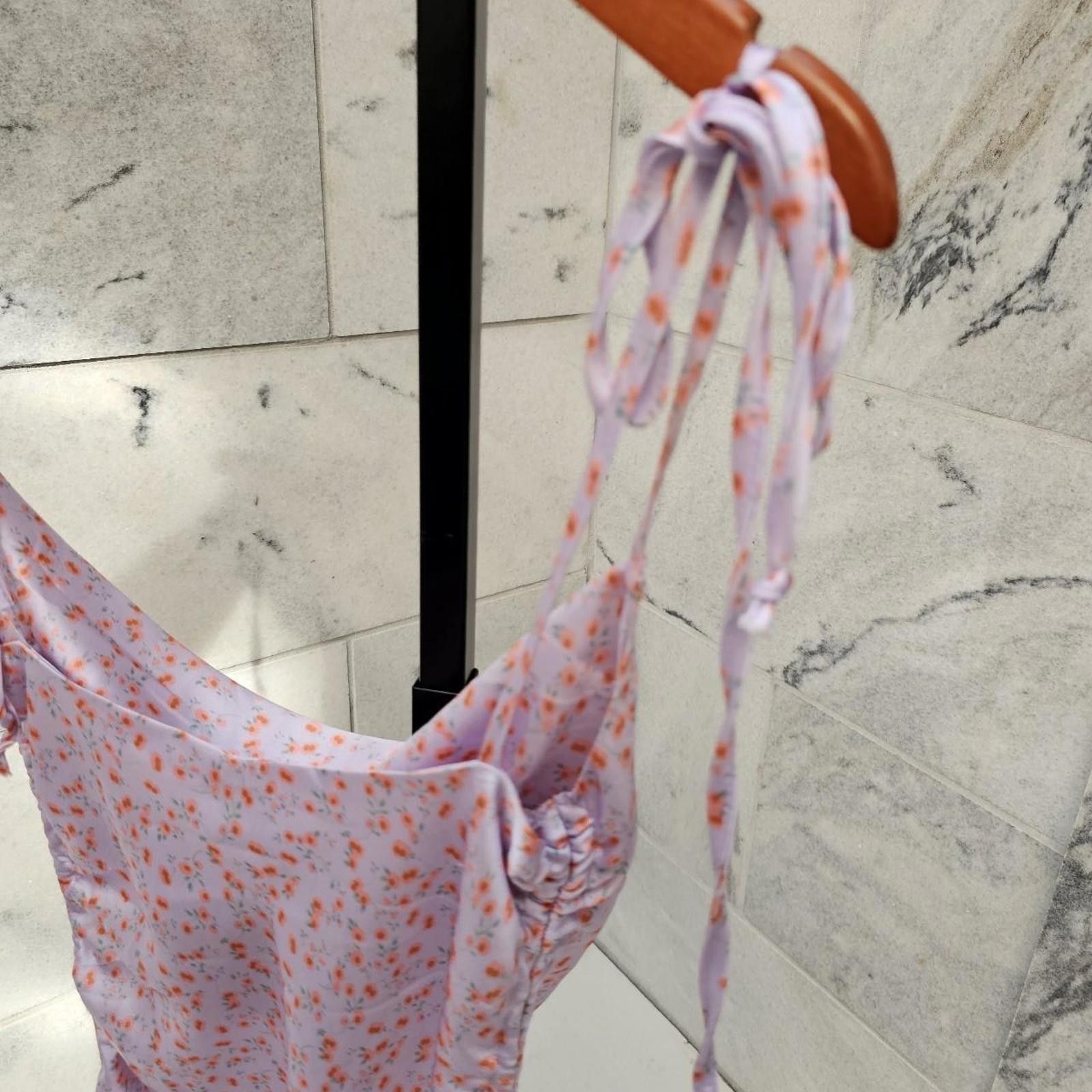Designer Princess Polly Women's Purple and With Orange Flowers Dress Size M / US 6-8 / IT 42-44 - 5 Thumbnail