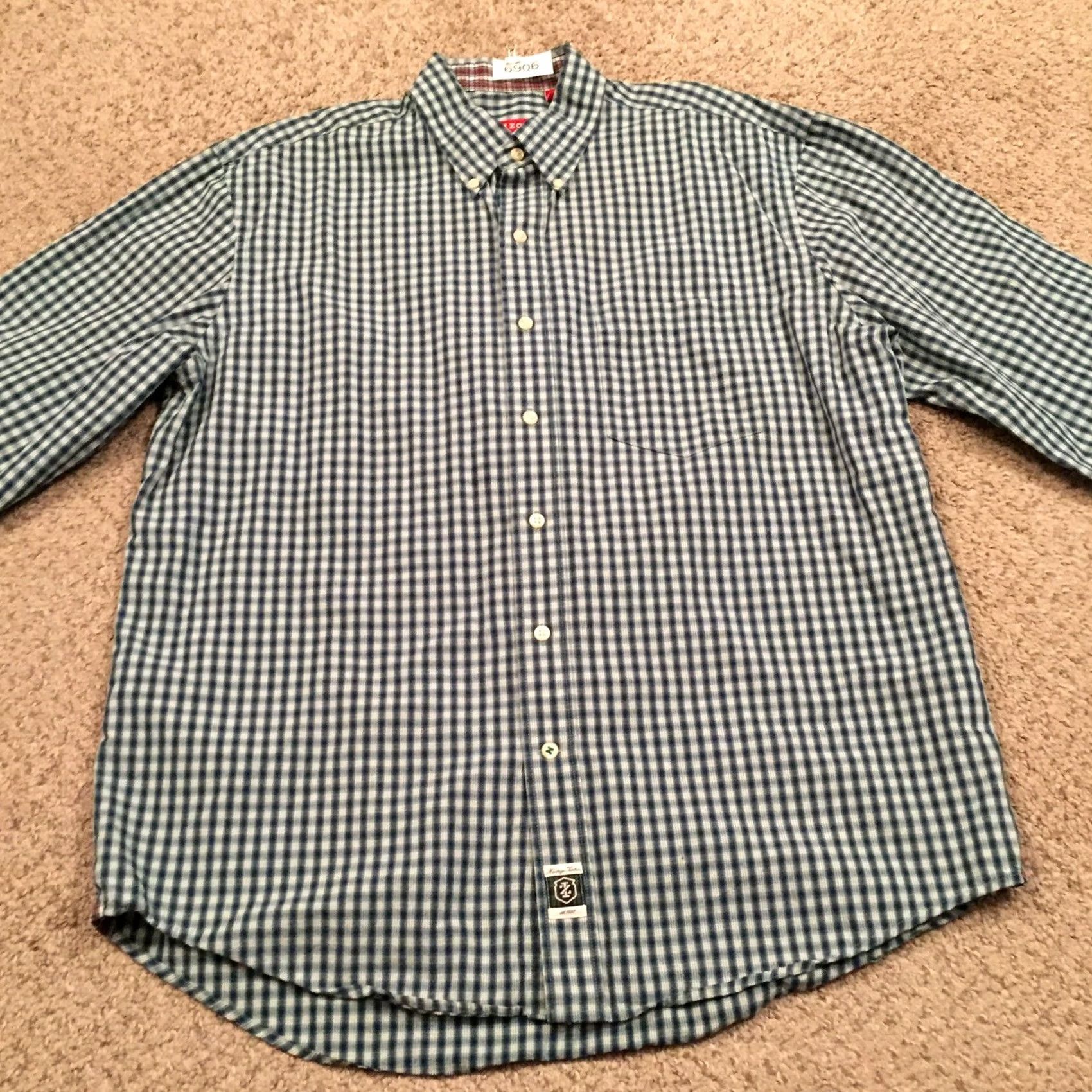 Izod Izod Shirt Mens Large Blue Plaid Long Sleeve Button Up Size US L / EU 52-54 / 3 - 5 Thumbnail