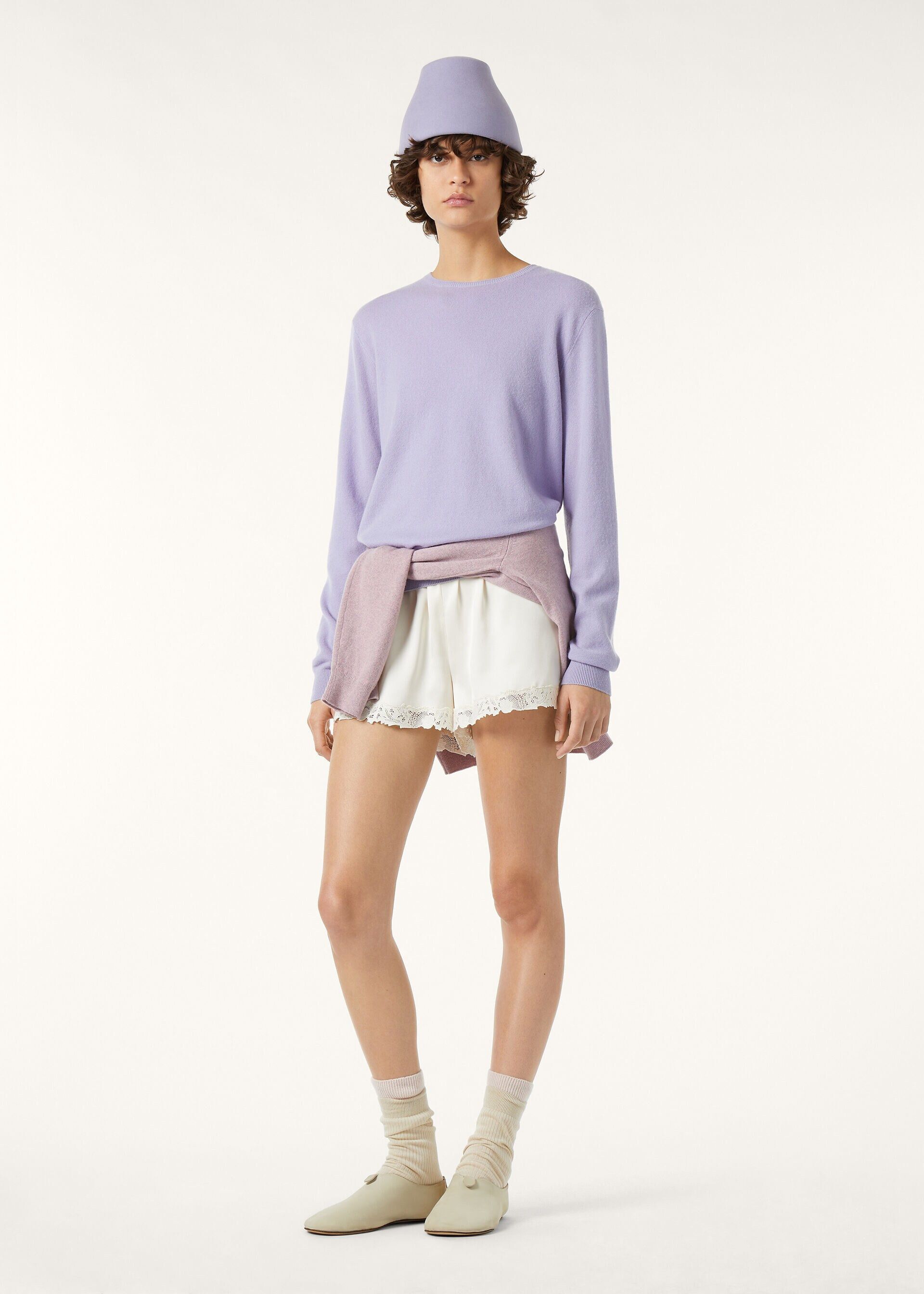 Loro Piana os11x0426 FAQ4508 Sergio Crewneck Sweater in Iced Violet Size XS / US 0-2 / IT 36-38 - 2 Thumbnail