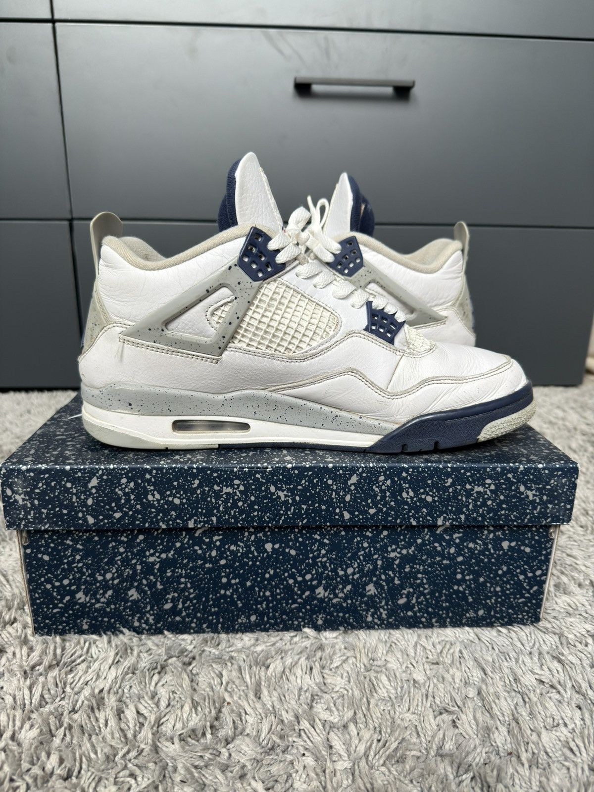 Jordan Brand Air Jordan 4 Retro Midnight Navy Size US 11 / EU 44 - 3 Thumbnail
