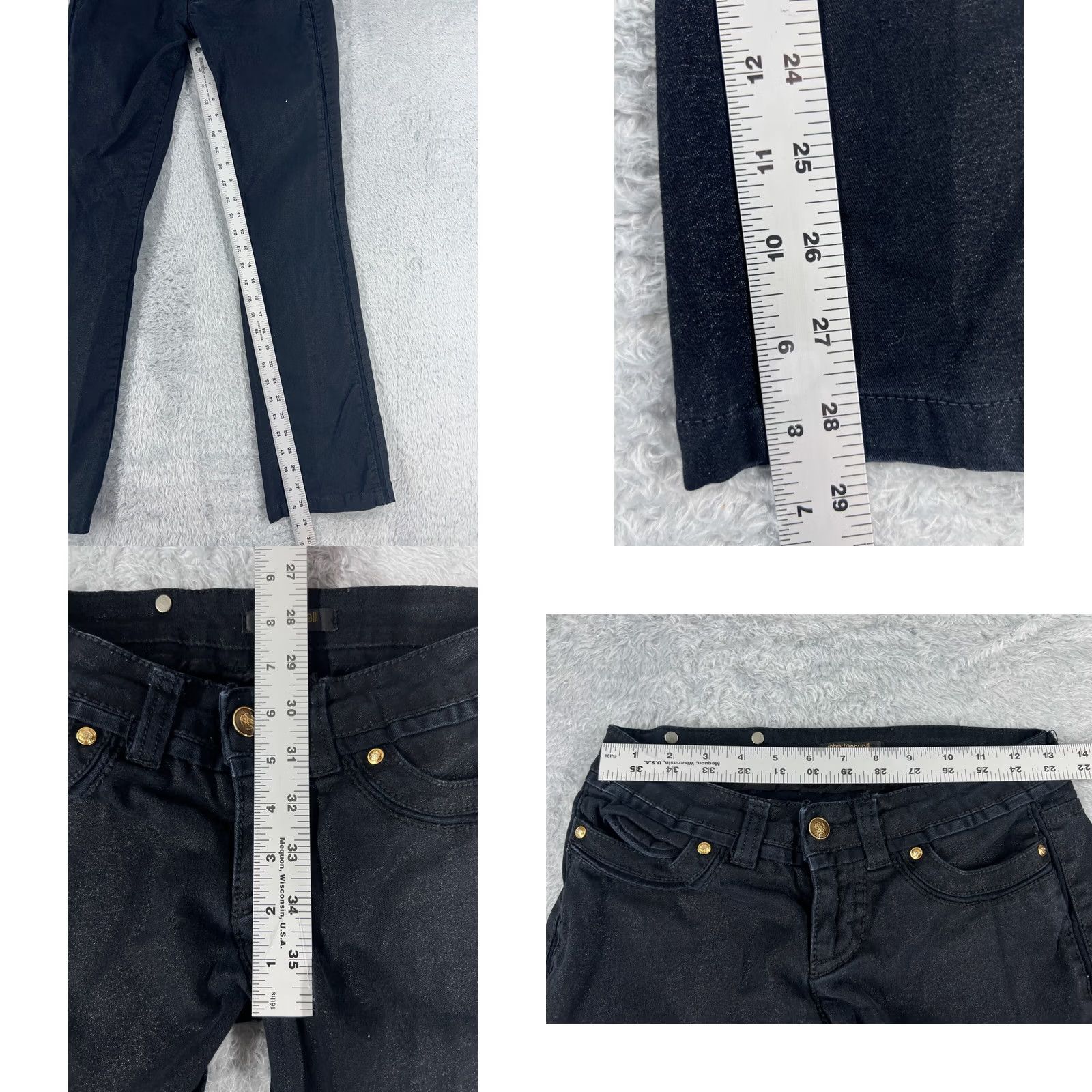 Roberto Cavalli VINTAGE Roberto Cavalli Jeans Women’s 26 Black Denim Bootcut 26x29 Dark Wash 80s 90s Designer Pants Womens Chrysler? Size 26" / US 2 / IT 38 - 8 Thumbnail