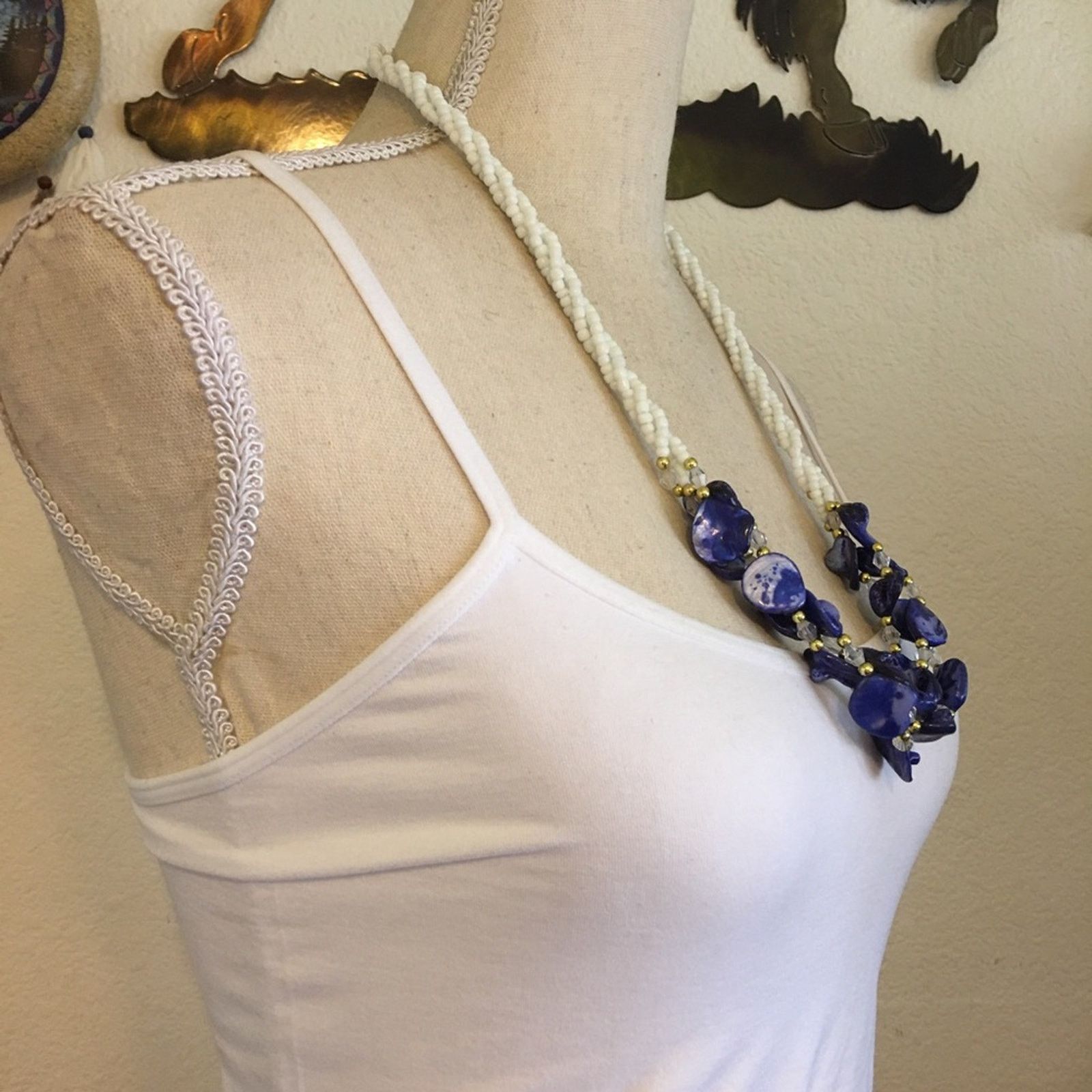 Vintage Vintage 80s blue abalone shell seed bead necklace Size ONE SIZE - 2 Thumbnail