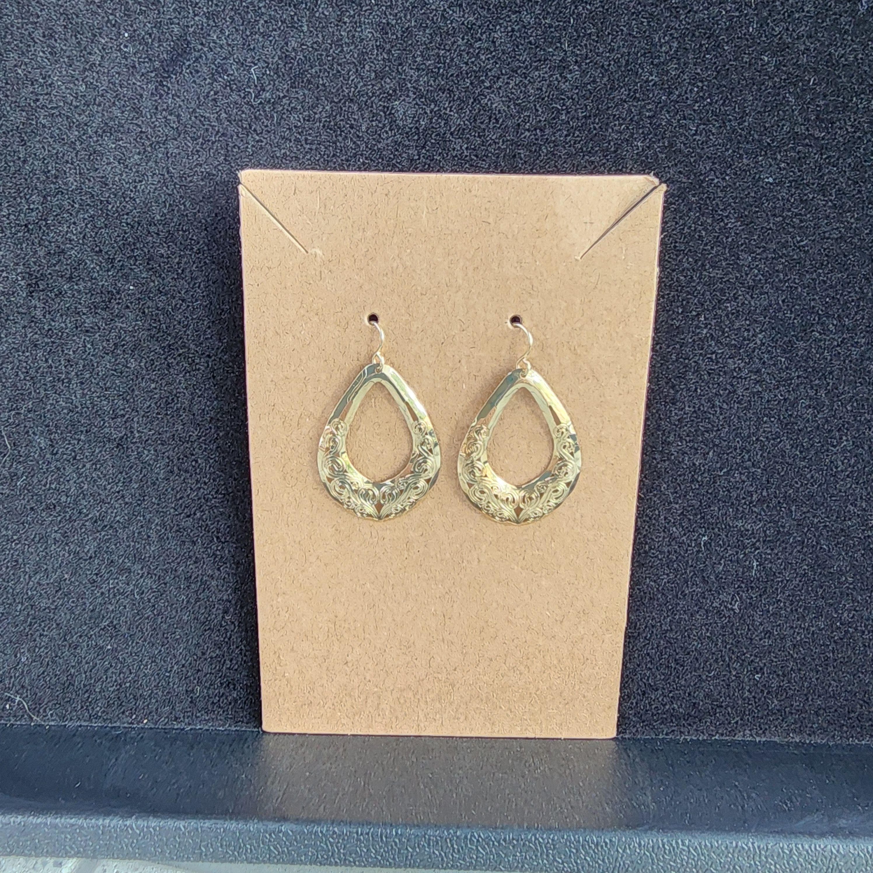 Vintage Vintage 14K Yellow Gold Cut-Out Teardrop Dangle Earrings Size ONE SIZE - 7 Thumbnail