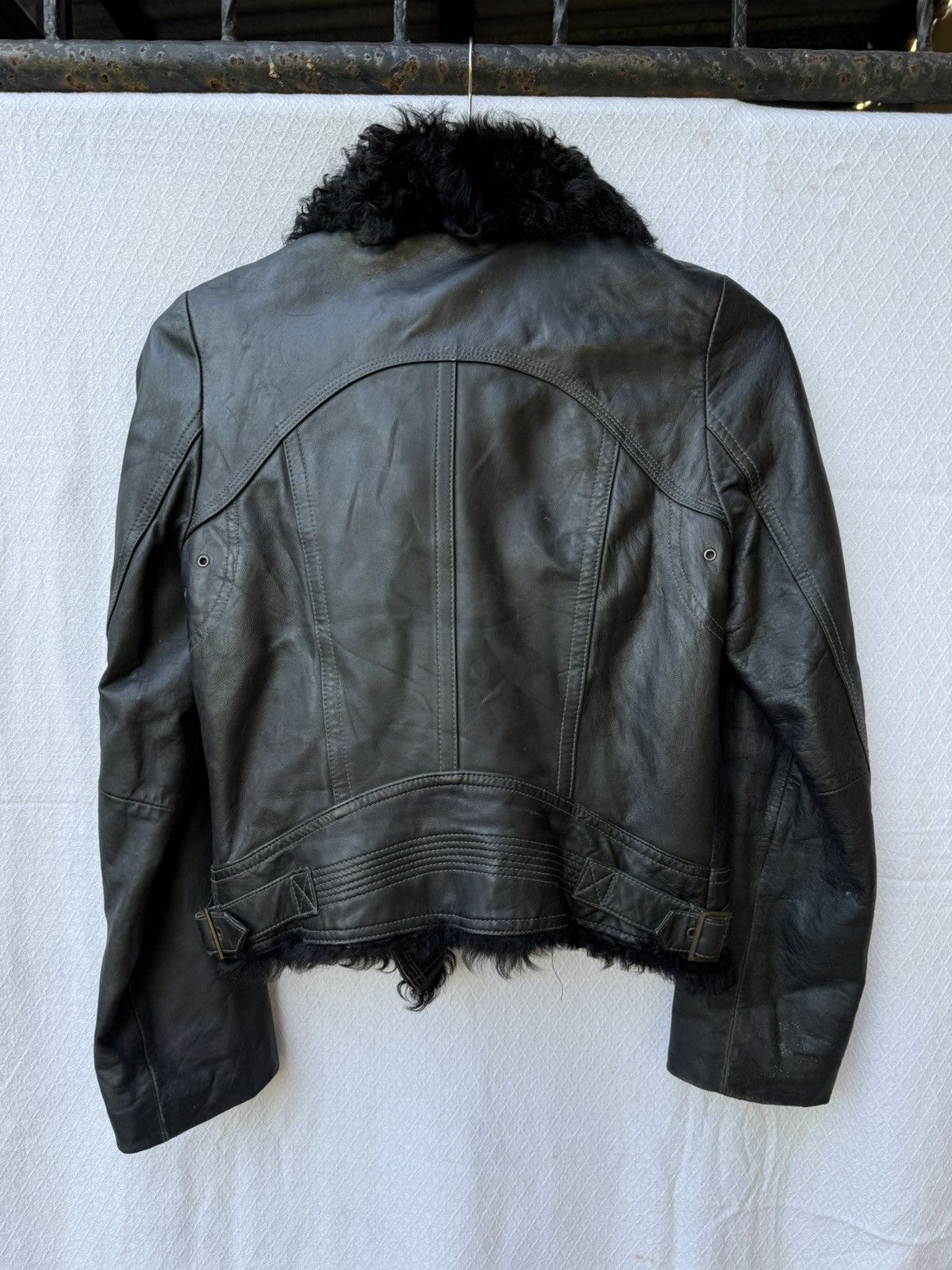 14th Addiction Sally&John Fur Leather Jacket Assymetrical Zipper Size US S / EU 44-46 / 1 - 2 Thumbnail