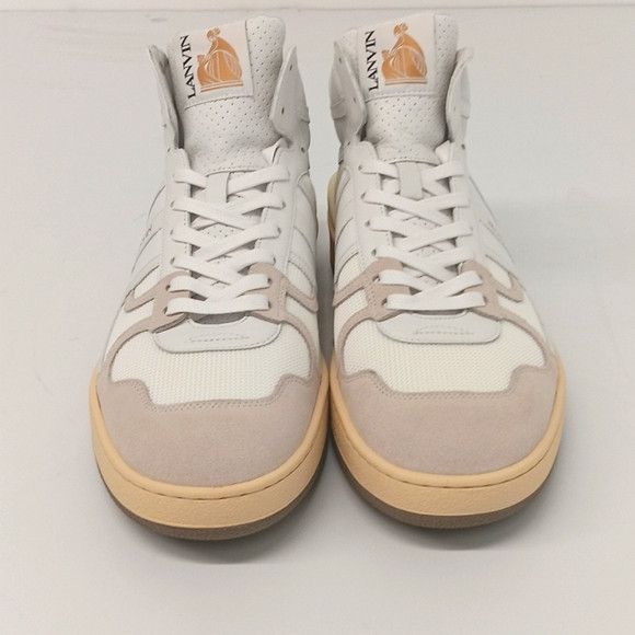 Lanvin Lanvin Curb Tennis Leather & Mesh Hi Top Sneakers -EU45 Size US 12 / EU 45 - 5 Thumbnail