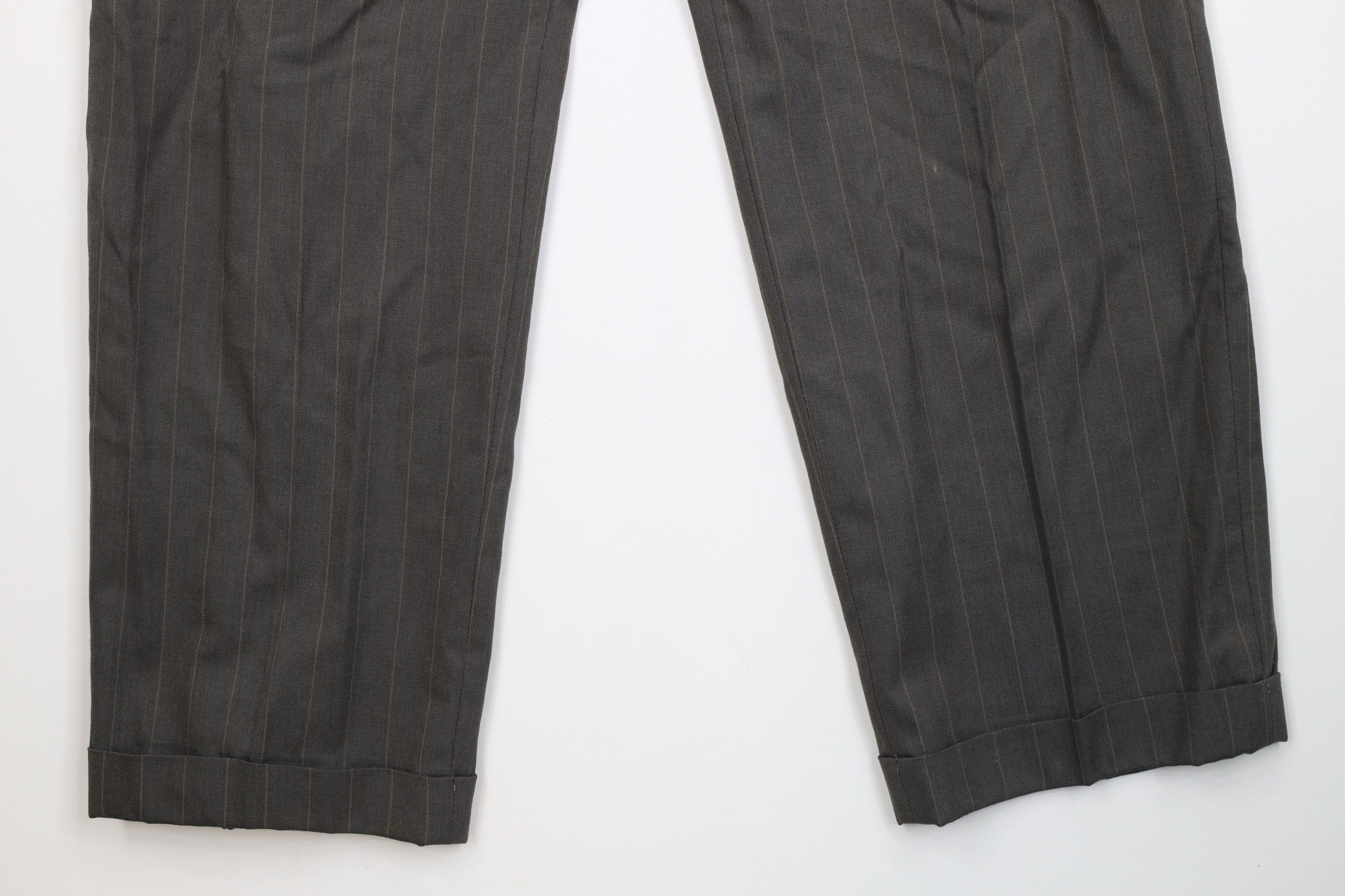 Vintage Vintage 70s Striped Wool Blend Knit Wide Leg Chino Pants USA Size US 34 / EU 50 - 4 Thumbnail