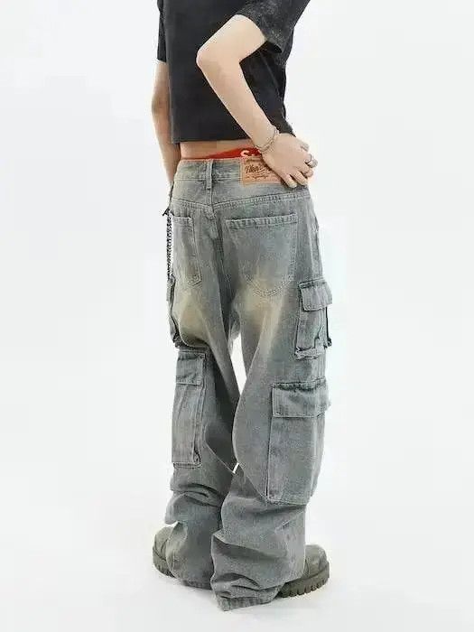 Japanese Brand y2k baggy cargo hiphop faded pants Size US 32 / EU 48 - 2 Thumbnail