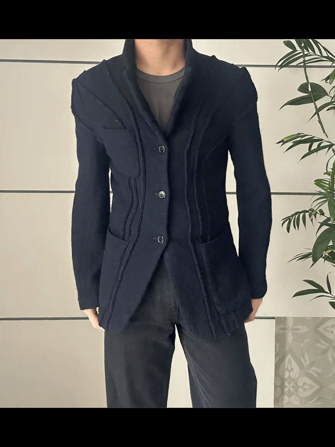 Comme des Garcons Homme Plus Comme Des Garcons Homme Plus 03AW Curve Blazer-2508 Size US S / EU 44-46 / 1 - 6 Thumbnail
