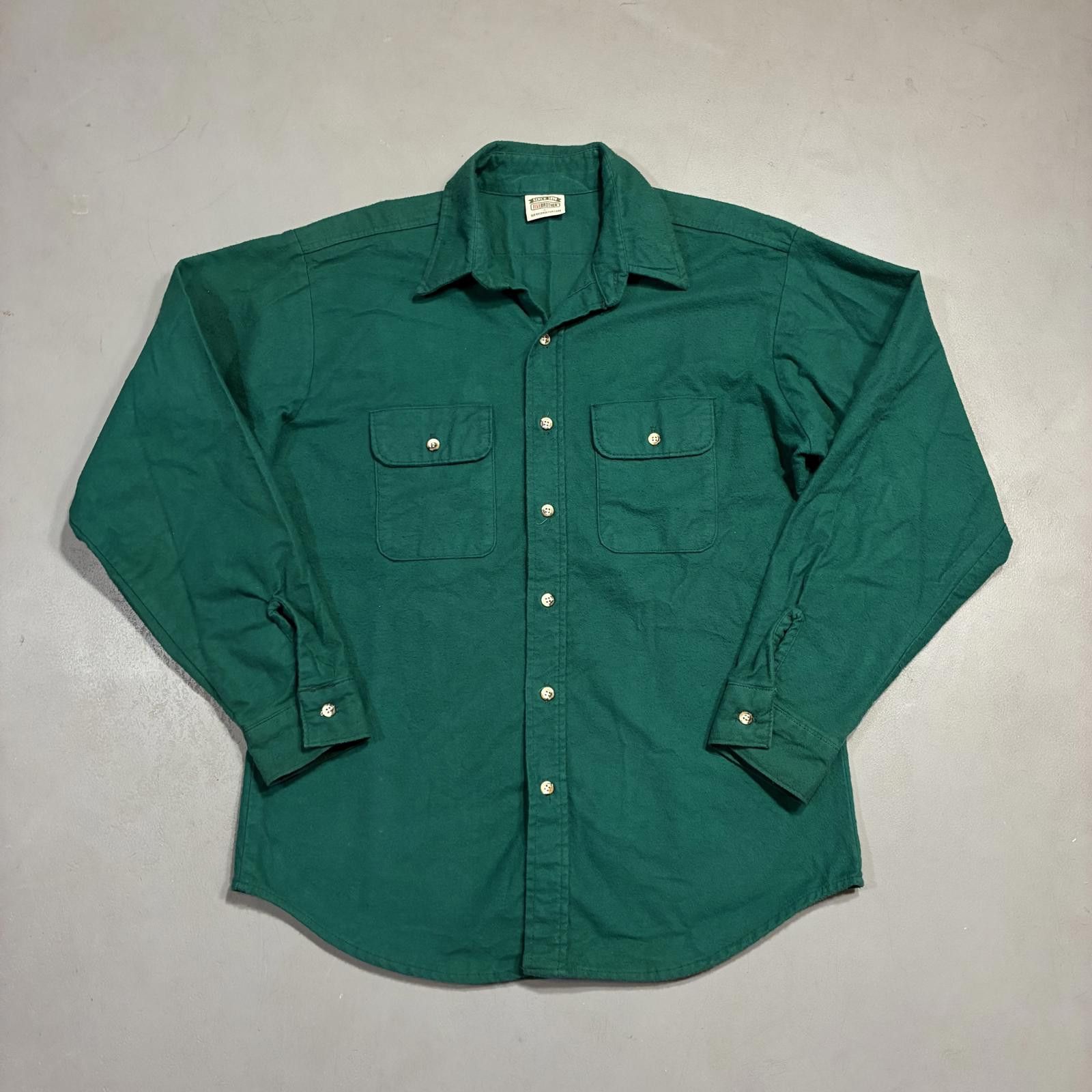 Other Vintage Five Brothers Men's Green Chamois Button Down Shirt Size US L / EU 52-54 / 3 - 1 Thumbnail
