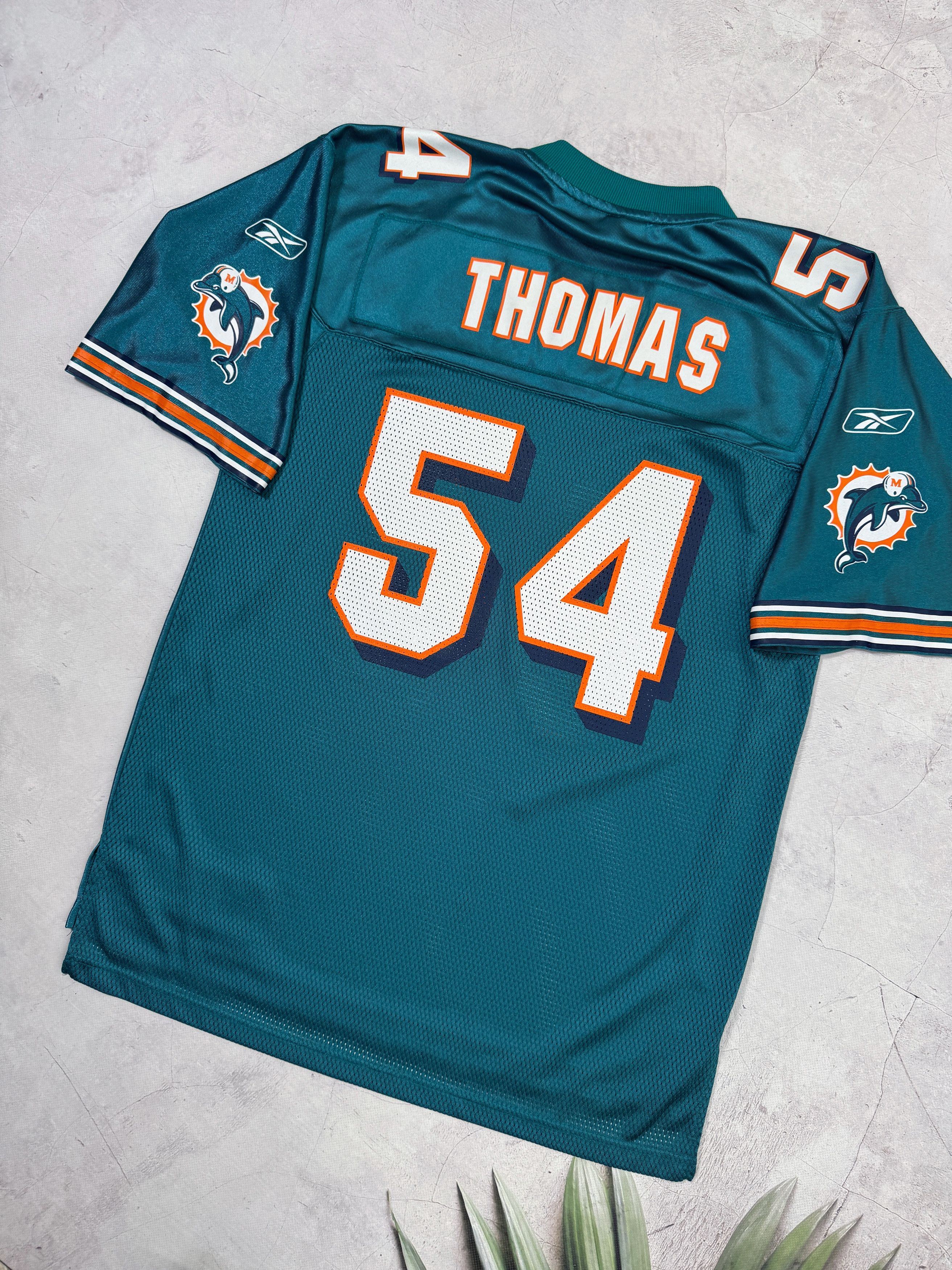 NFL Vintage Miami Dolphins NFL Jersey #54 THOMAS by Reebok Size US M / EU 48-50 / 2 - 14 Thumbnail