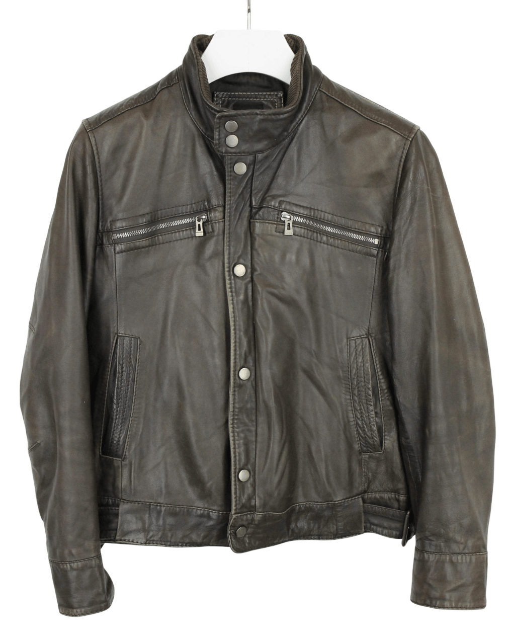 Hugo Boss HUGO BOSS Nortin Jacket Men's US 38 Biker Pure Lamb Leather Size US M / EU 48-50 / 2 - 1 Thumbnail