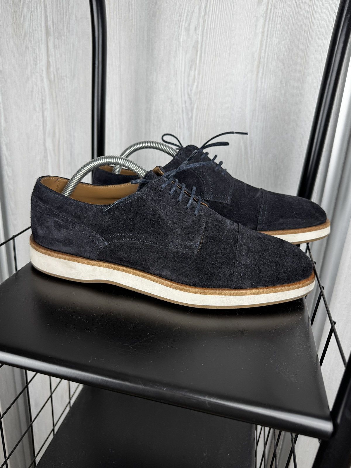 Hugo Boss Boss Hugo Boss Men's Oracle Derby blue suede Size US 8.5 / EU 41-42 - 1 Thumbnail