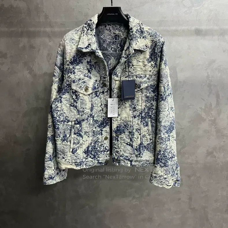 Louis Vuitton Louis Vuitton Blue plant flower full print long sleeve den Size US M / EU 48-50 / 2 - 1 Thumbnail