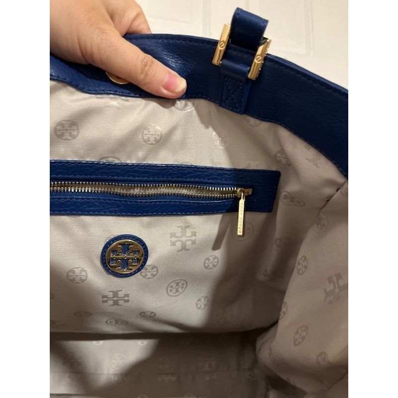 Tory Burch Tory Burch Blue Leather Tote Size ONE SIZE - 5 Thumbnail