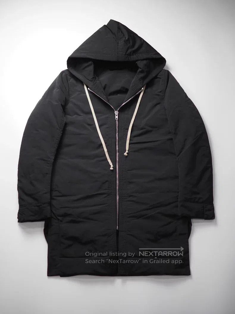 Rick Owens RICK OWENS Black mid-length hooded down jacket Size US S / EU 44-46 / 1 - 1 Thumbnail