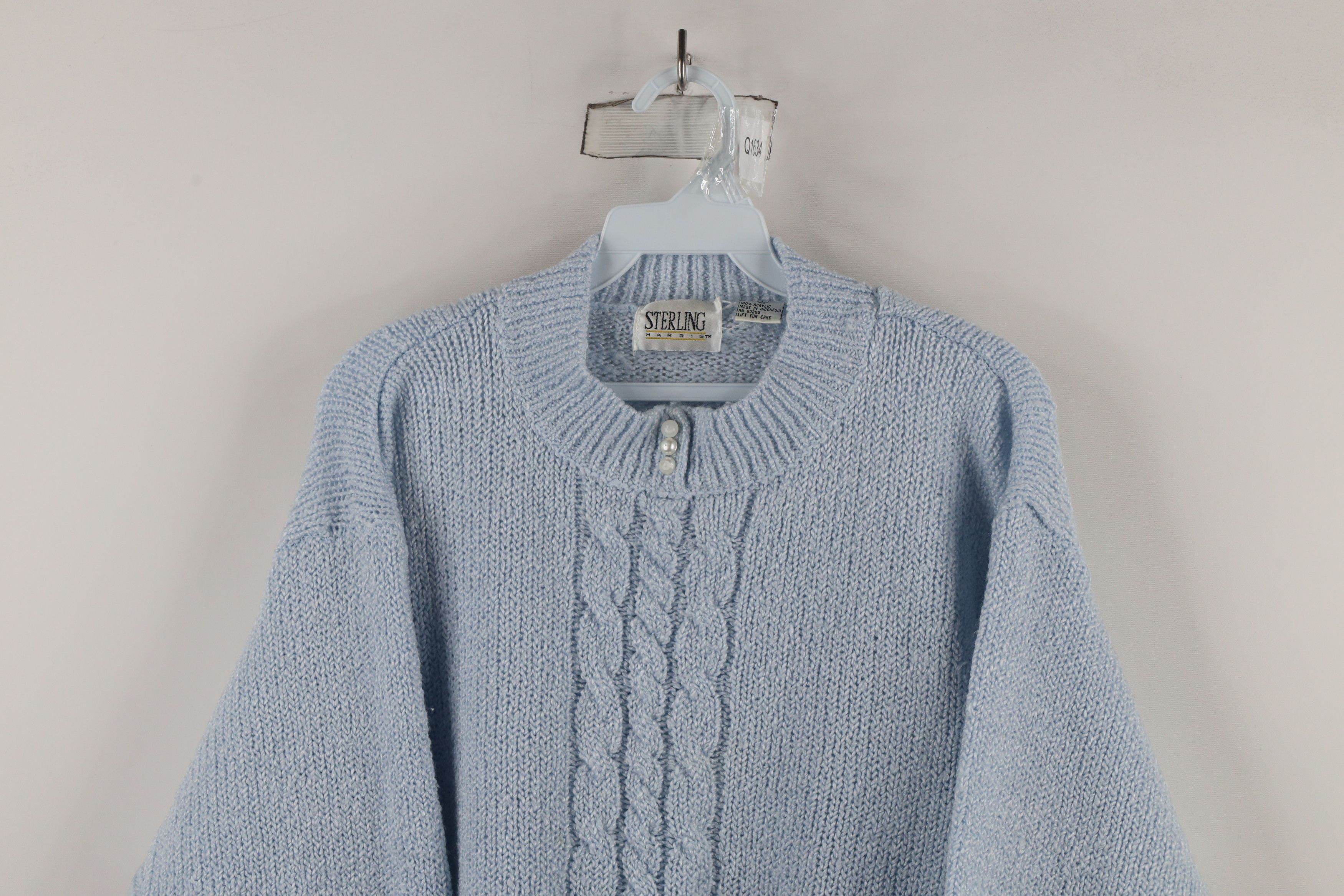 Vintage Vintage 90s Streetwear Chunky Cable Knit Mock Neck Sweater Size L / US 10 / IT 46 - 2 Thumbnail