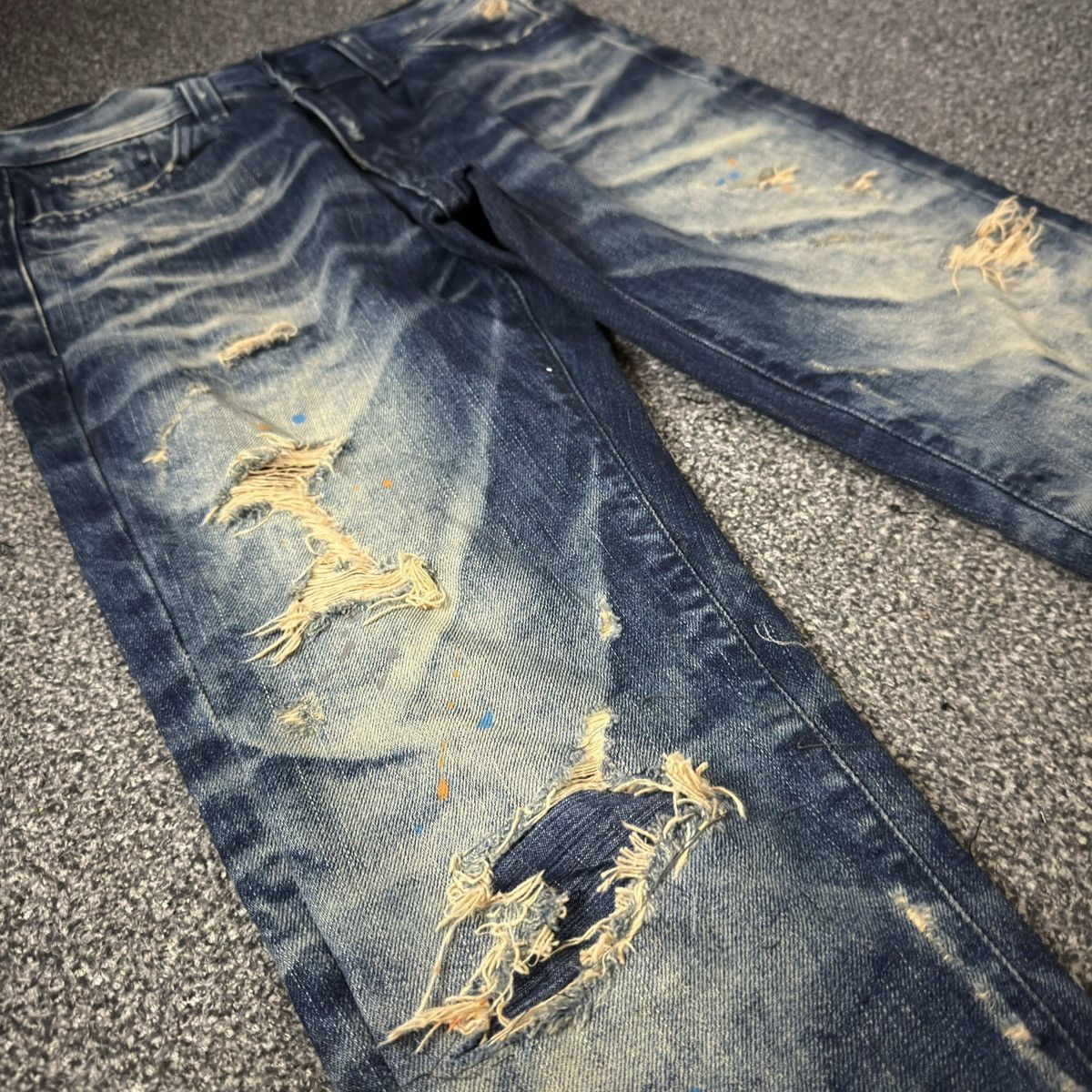 Black Label Distressed Black Label Paint Destroy Denim Jeans Amiri Style Size US 30 / EU 46 - 7 Thumbnail