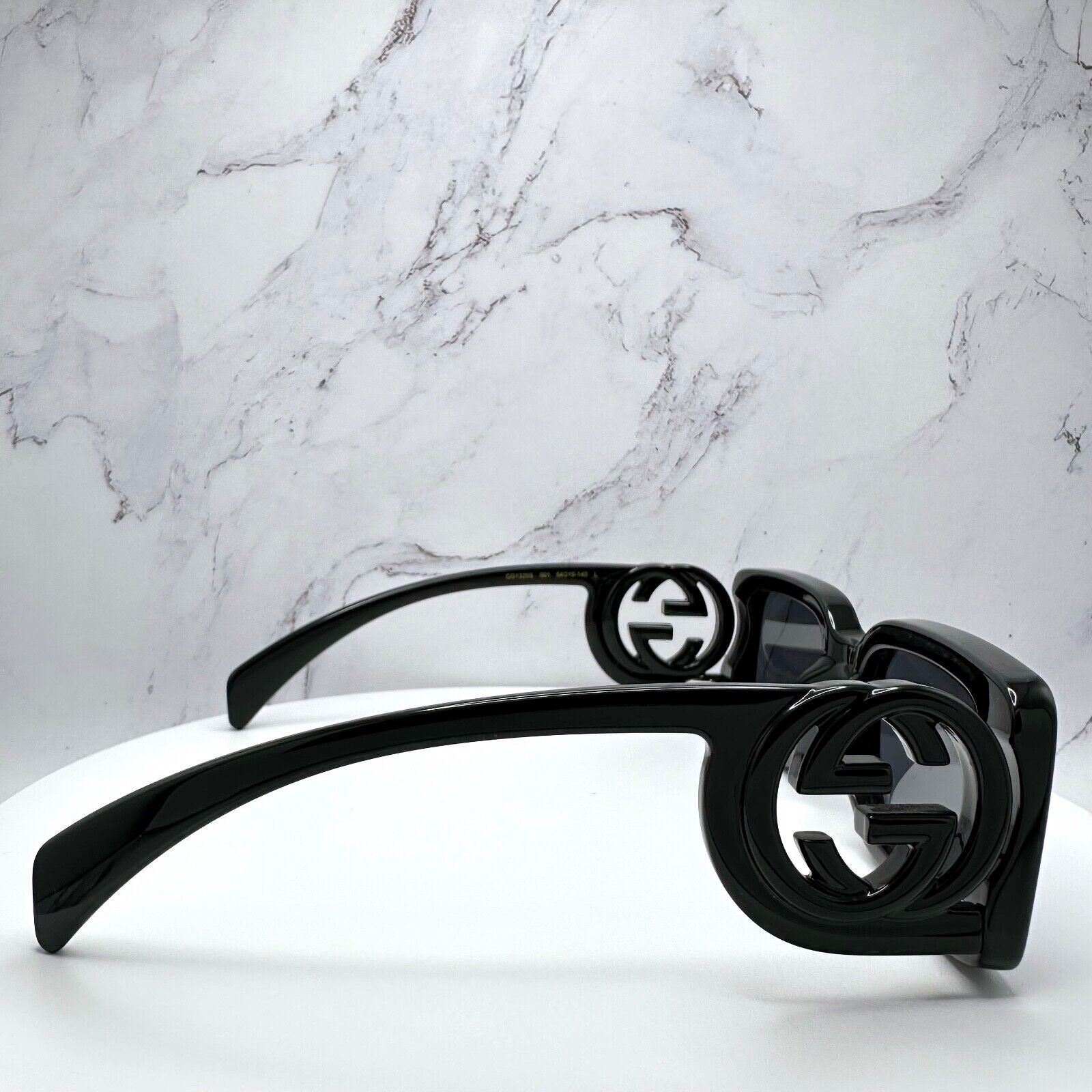 Gucci Gucci Black Sunglasses Square Interlocking GG Logo New Size ONE SIZE - 4 Thumbnail