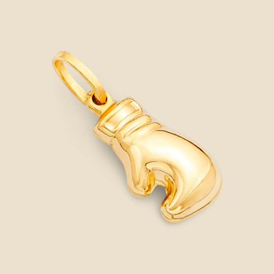 image of 14K Real Yellow Gold Boxing Glove Pendant | Birthday Gift |, Women's