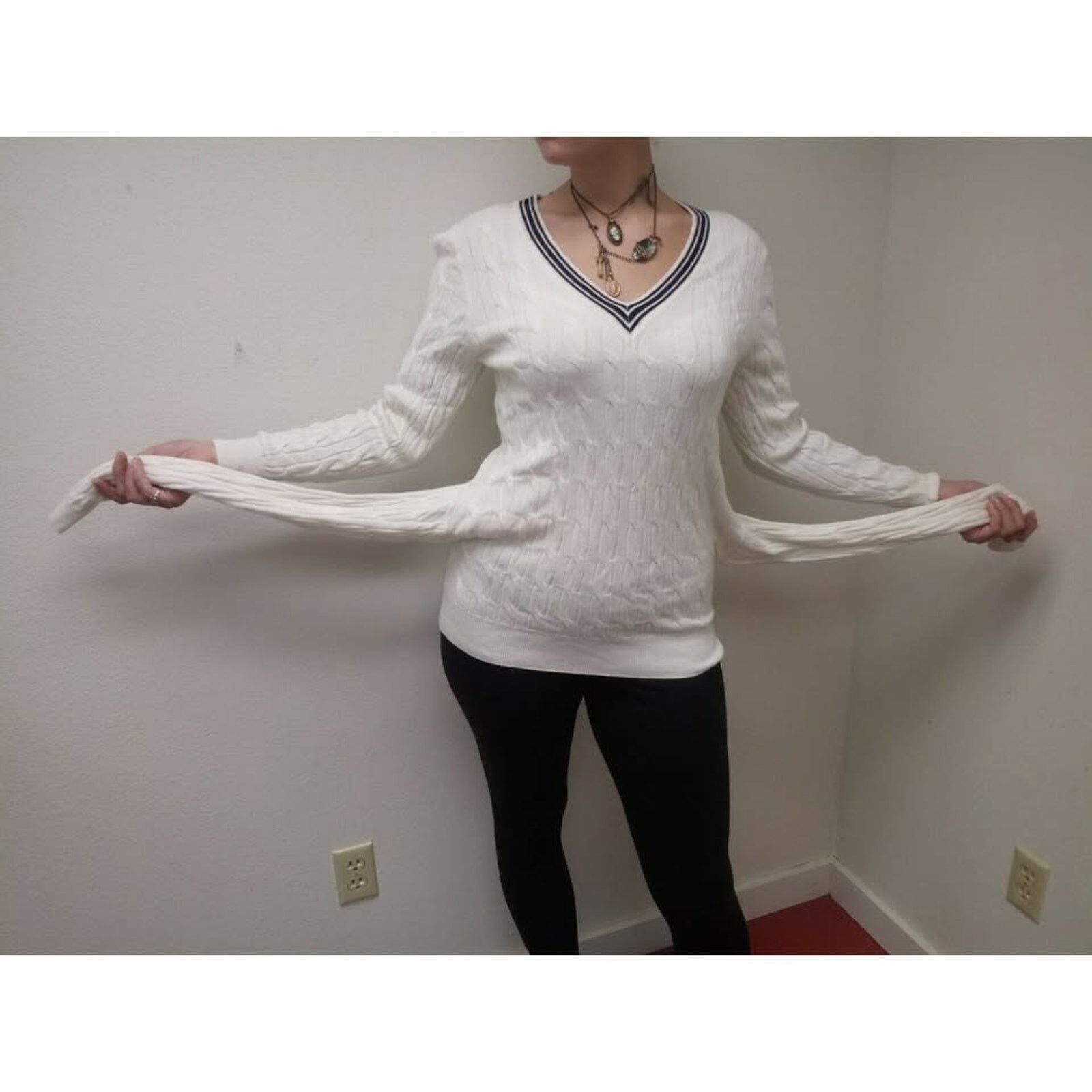Sandro Sandro Paris V-Neck Tie-front Sweater Wool Cashmere Blend Size L / US 10 / IT 46 - 4 Thumbnail
