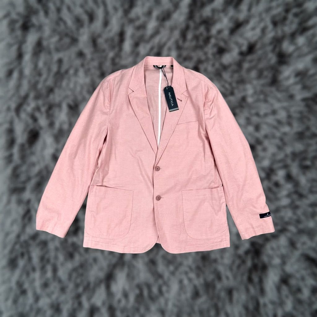 Nautica Nautica Blazer Shirt Patch Pocket Unstructured Travel - Large Mens Pink NWT Dusty Pink 2 Piece Cotton Spandex Size 42R - 1 Thumbnail