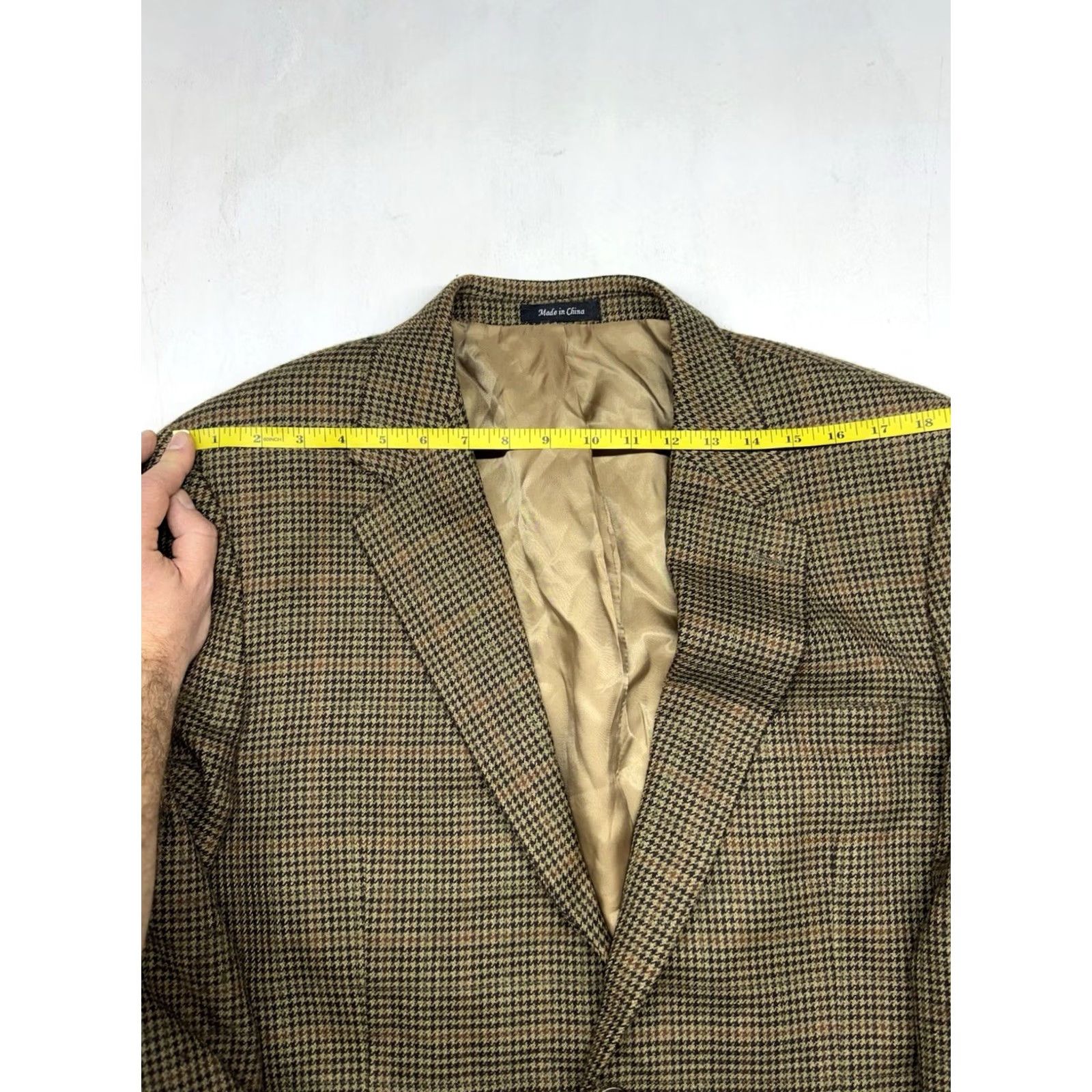 Ralph Lauren Lauren Ralph Lauren 100% Lambswool Houndstooth Sport Jacket Coat Men 44L Vintage Size US S / EU 44-46 / 1 - 7 Thumbnail