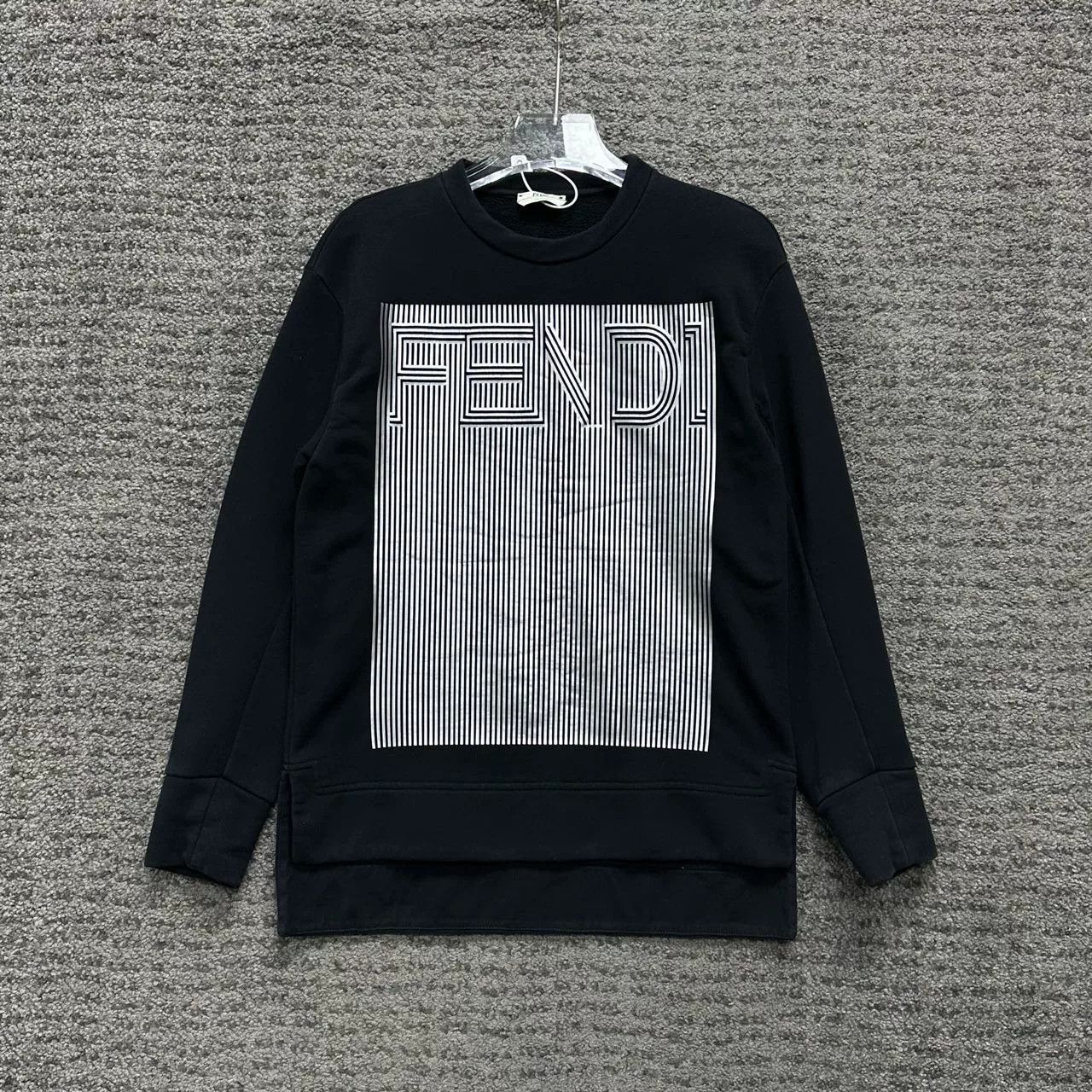 Fendi FENDI Striped Print Black Sweatshirt Size S / US 4 / IT 40 - 1 Thumbnail