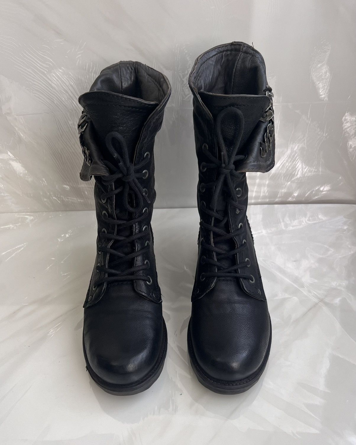 A.S.98 As 98 Airstep Zipper Boho Black Biker distressed boot Size US 8 / IT 38 - 10 Thumbnail