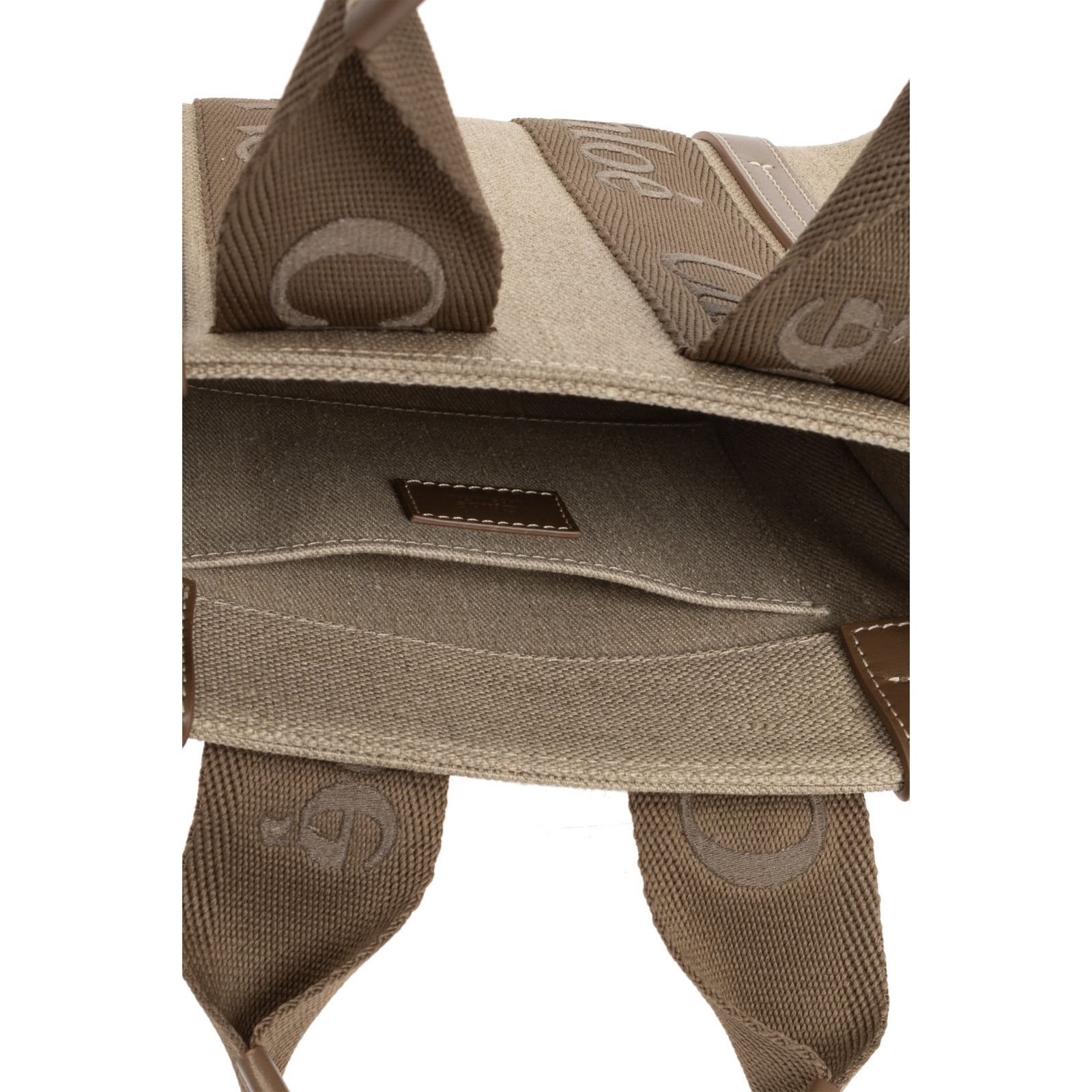 Chloe Chloe Small Brown Linen Tote Shopper Bag New & Authentic Size ONE SIZE - 4 Thumbnail