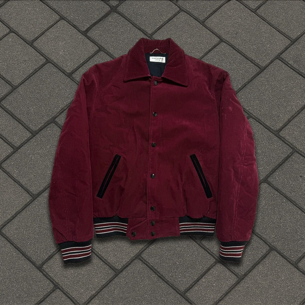 Saint Laurent Paris 2017 Saint Laurent Red Corduroy Collared Jacket Size US M / EU 48-50 / 2 - 1 Thumbnail