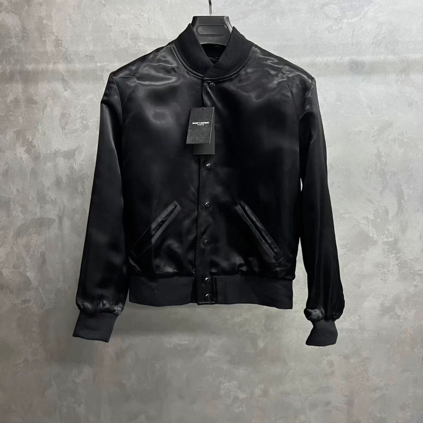 Saint Laurent Paris Saint Laurent Black Silk Shark Patch Jacket 38 Size XS / US 0-2 / IT 36-38 - 1 Thumbnail